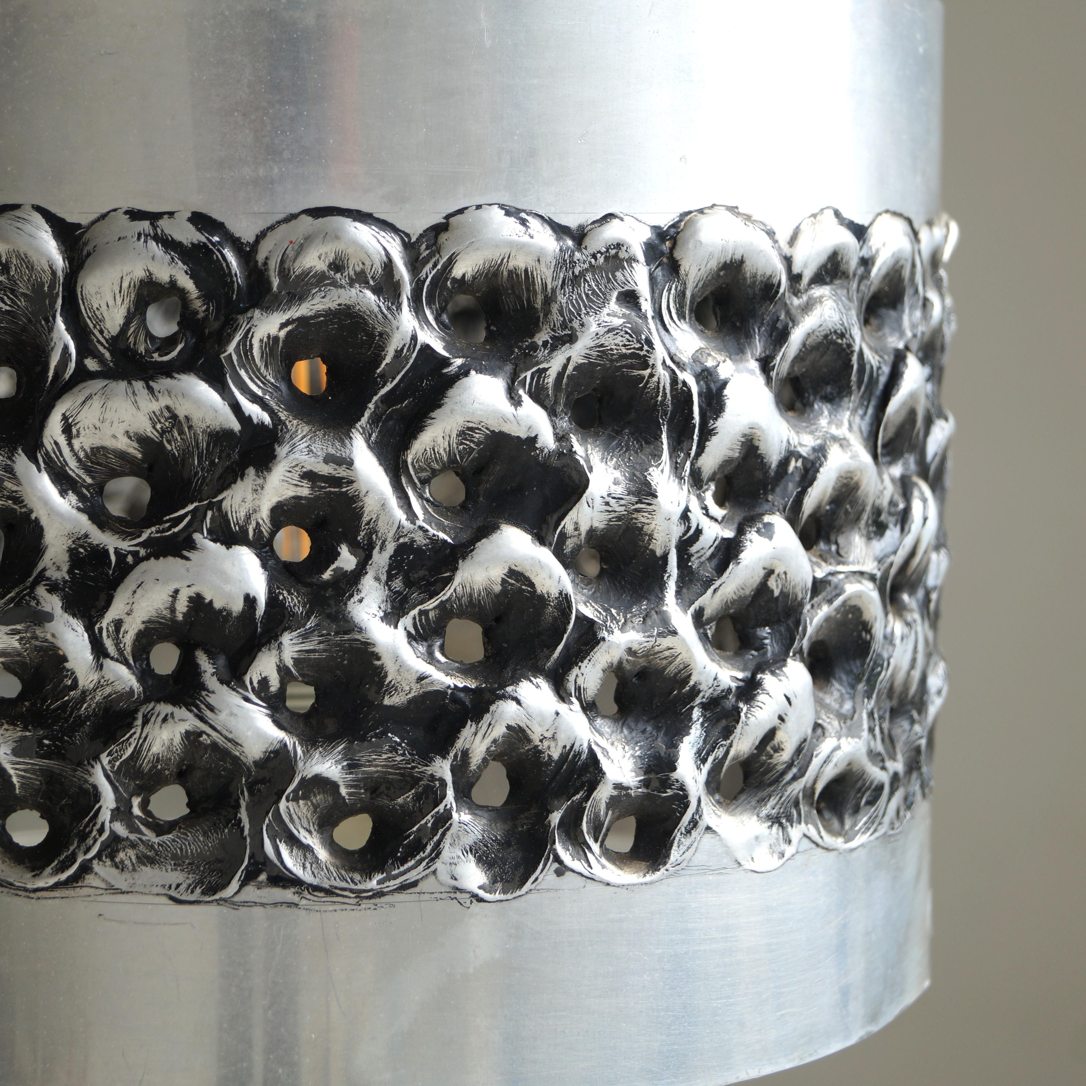 Brutalist welded aluminium table lamp by Willy Luyckx for Aluclair, 1960s In Good Condition In EVERDINGEN, NL