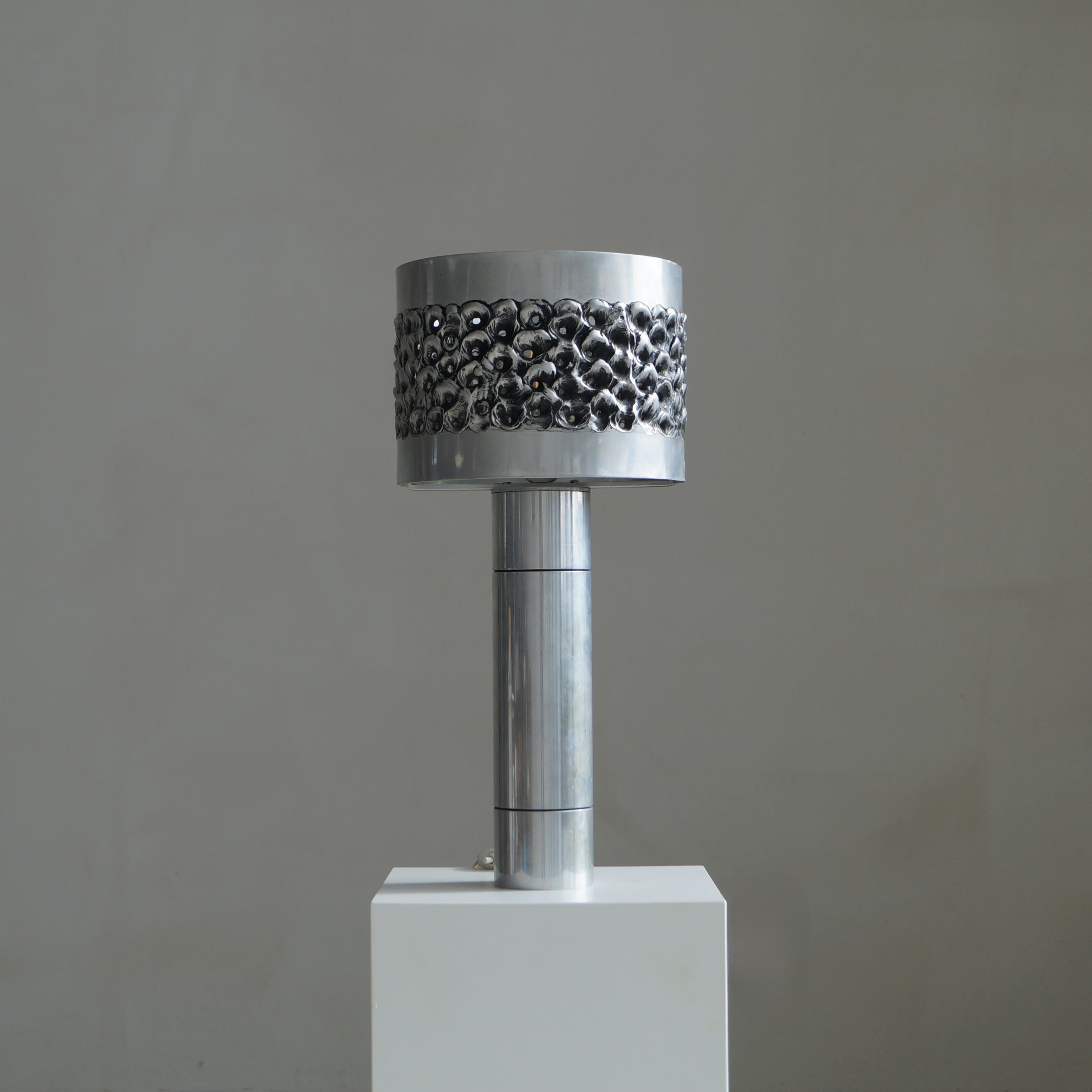 Mid-20th Century Brutalist welded aluminium table lamp by Willy Luyckx for Aluclair, 1960s