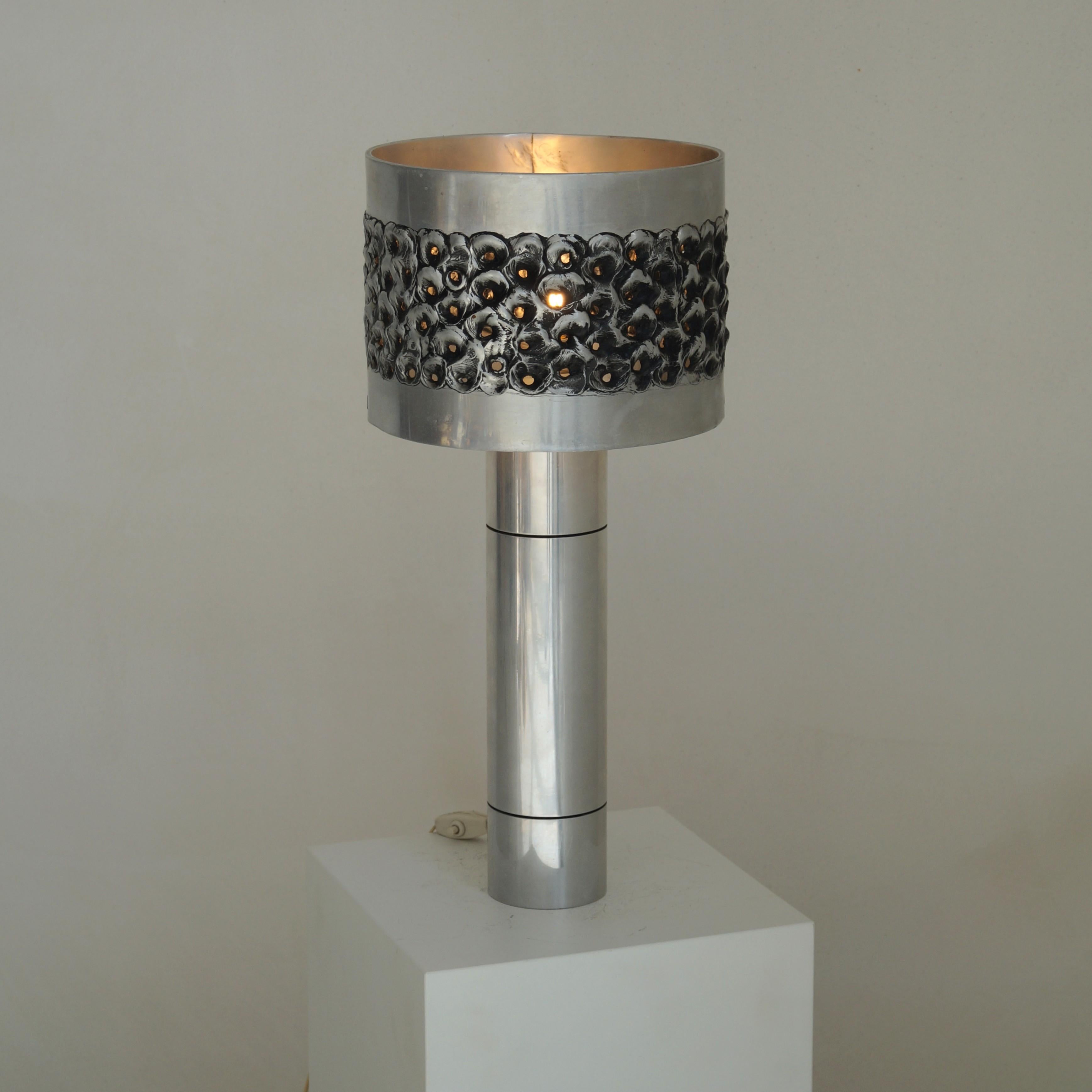 Brutalist welded aluminium table lamp by Willy Luyckx for Aluclair, 1960s 1
