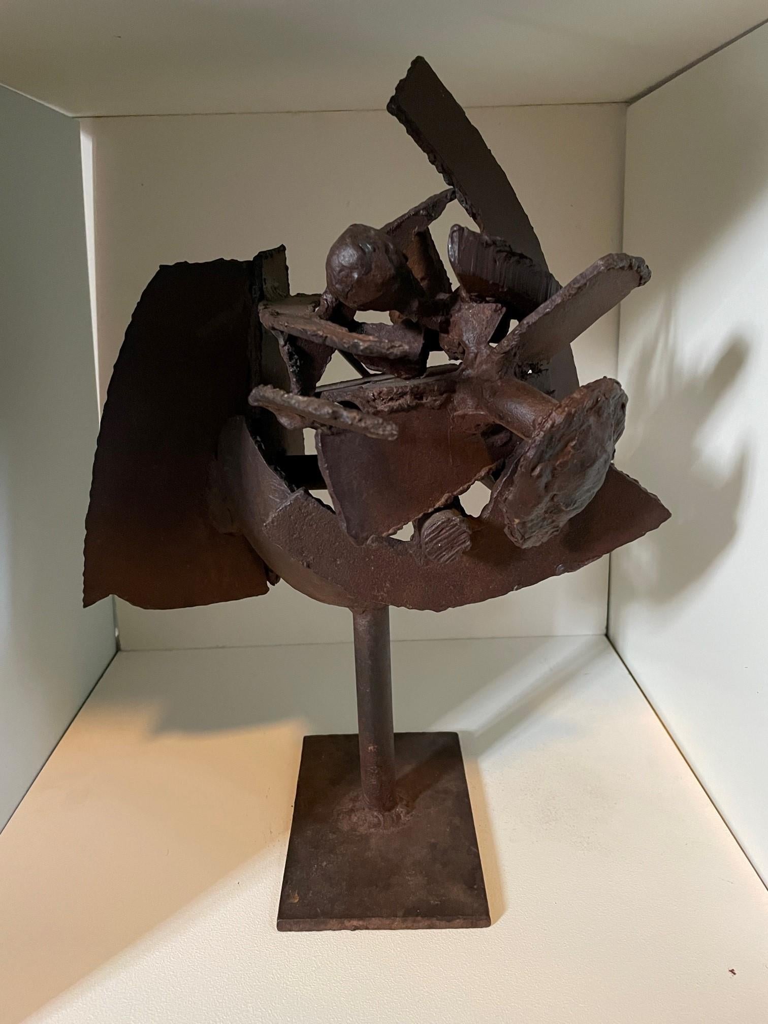 Unknown Brutalist Welded Iron Sculpture For Sale