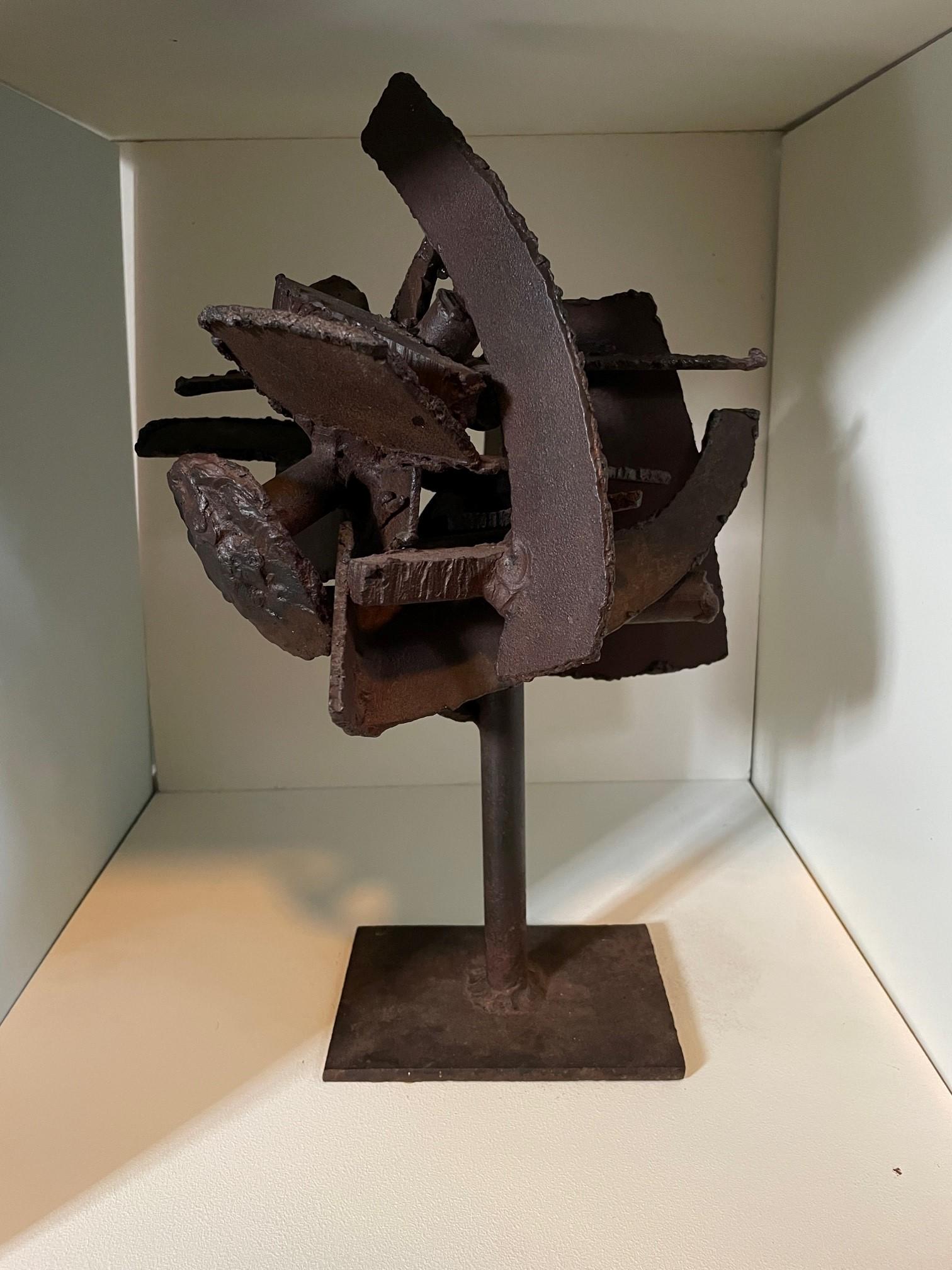 Unknown Brutalist Welded Iron Sculpture For Sale