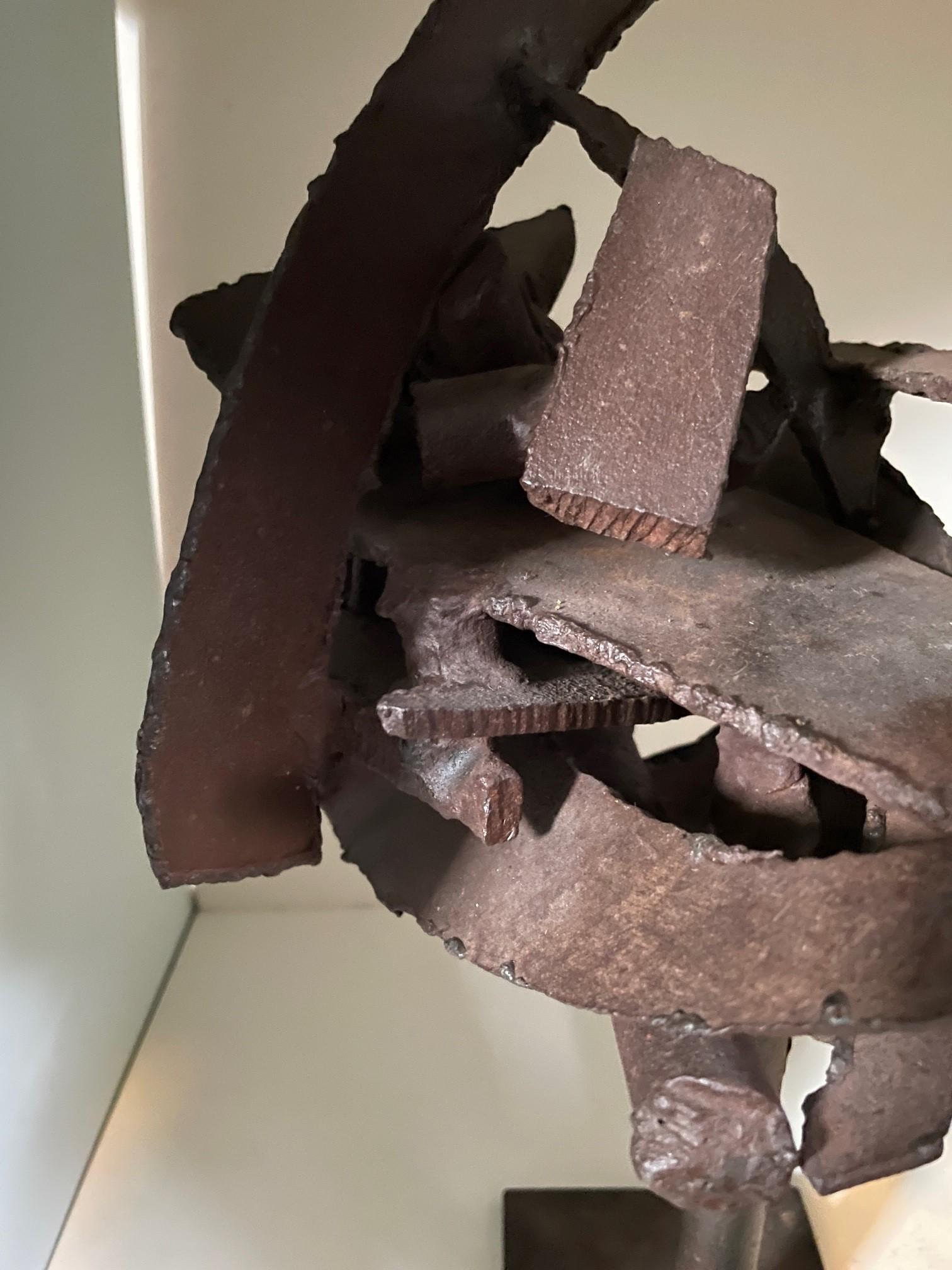 20th Century Brutalist Welded Iron Sculpture For Sale