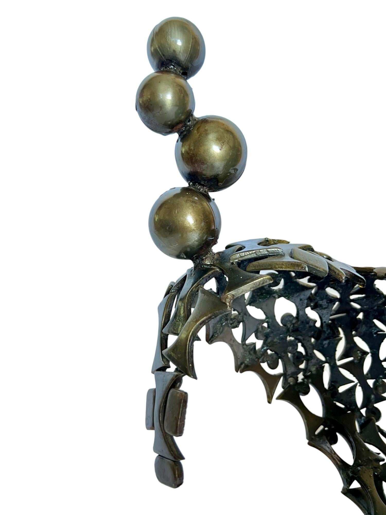 Sculpture de sirène abstraite brutaliste en métal soudé en vente 2