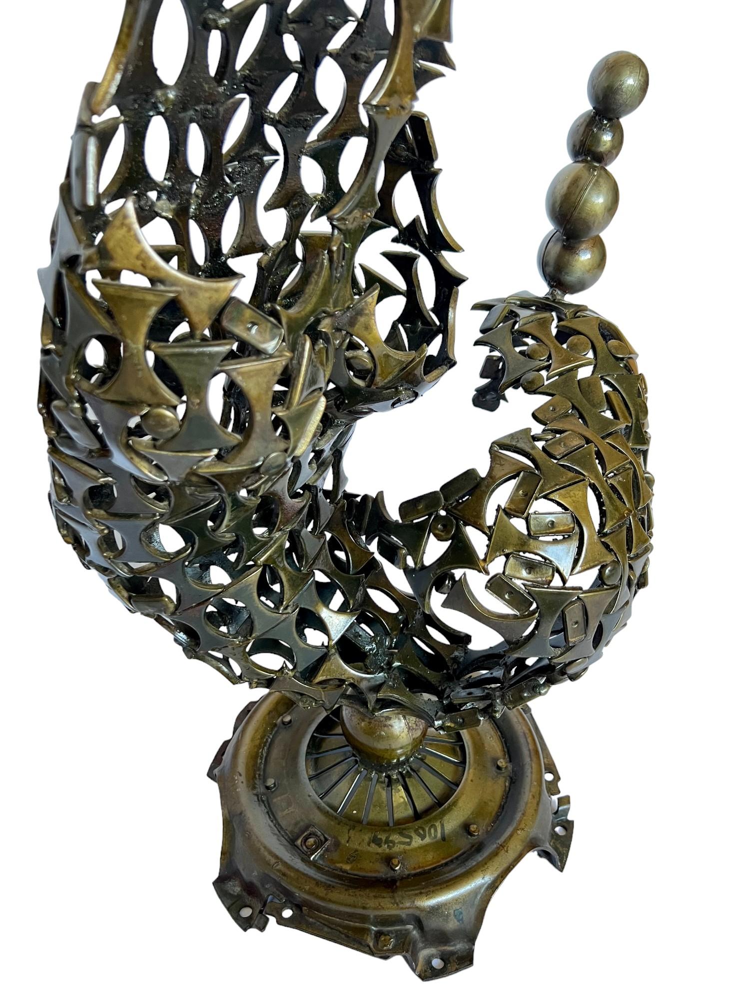 Sculpture de sirène abstraite brutaliste en métal soudé en vente 1