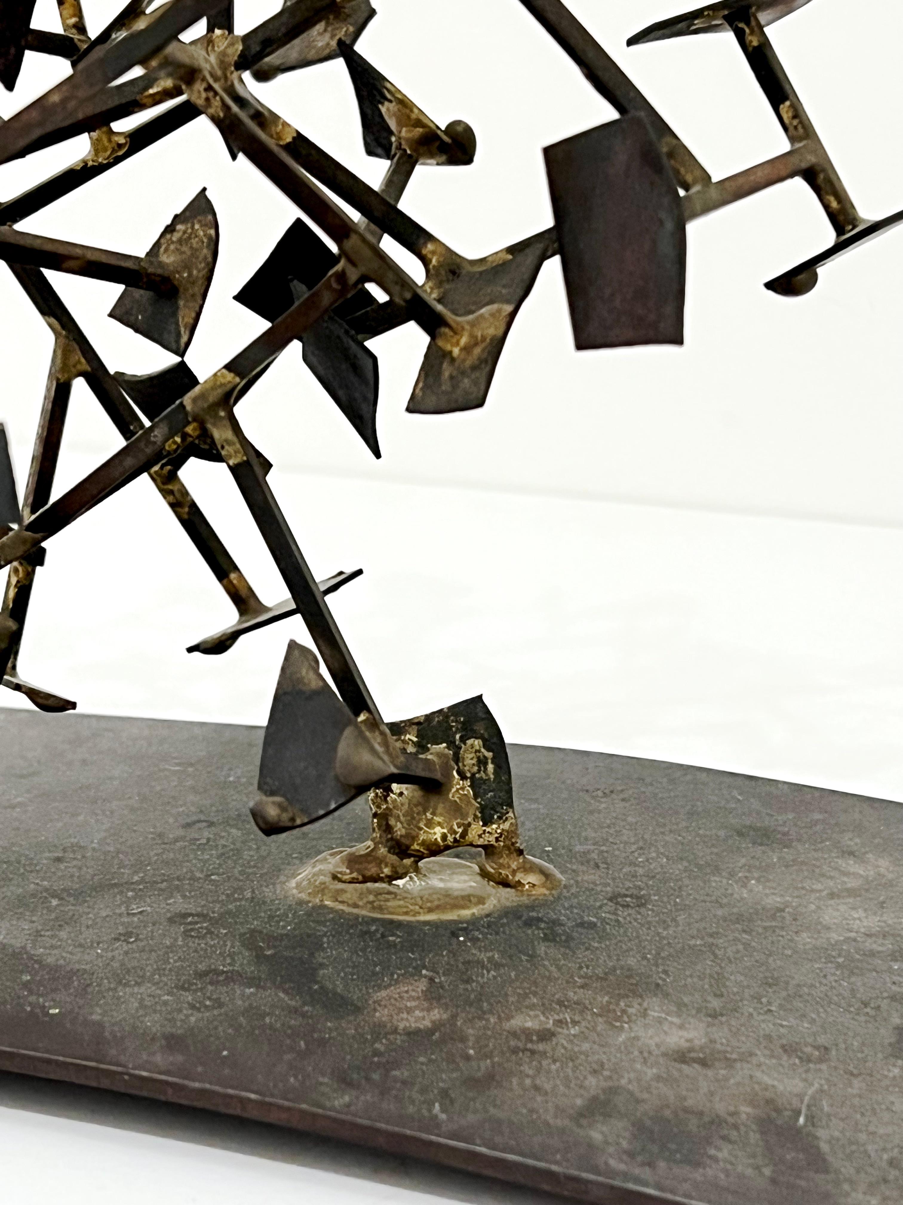 Metal Brutalist Welded Nails Sculpture by Harry Bertoia For Sale