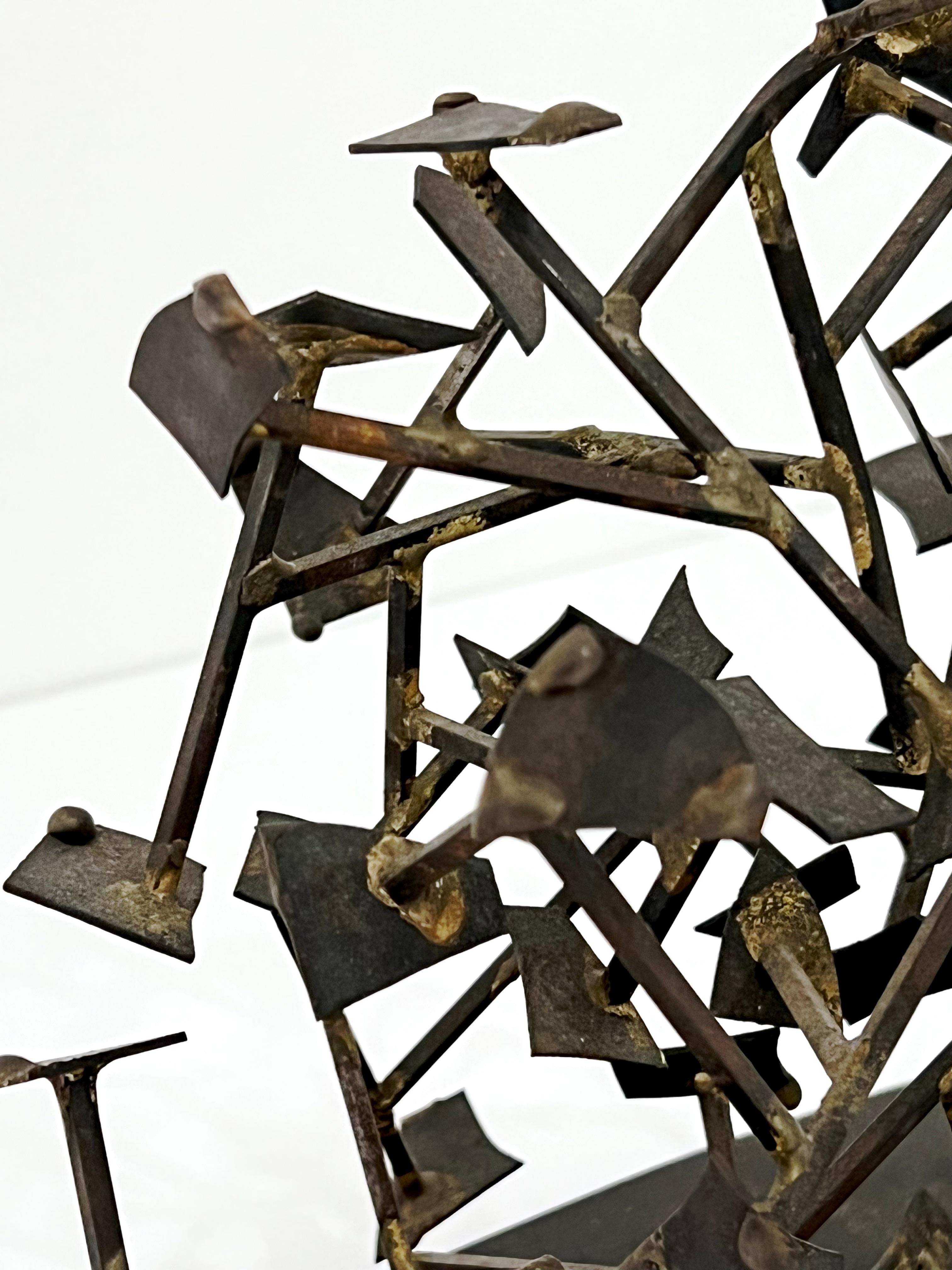 Brutalistische Skulptur aus geschweißten Nägeln von Harry Bertoia im Angebot 1