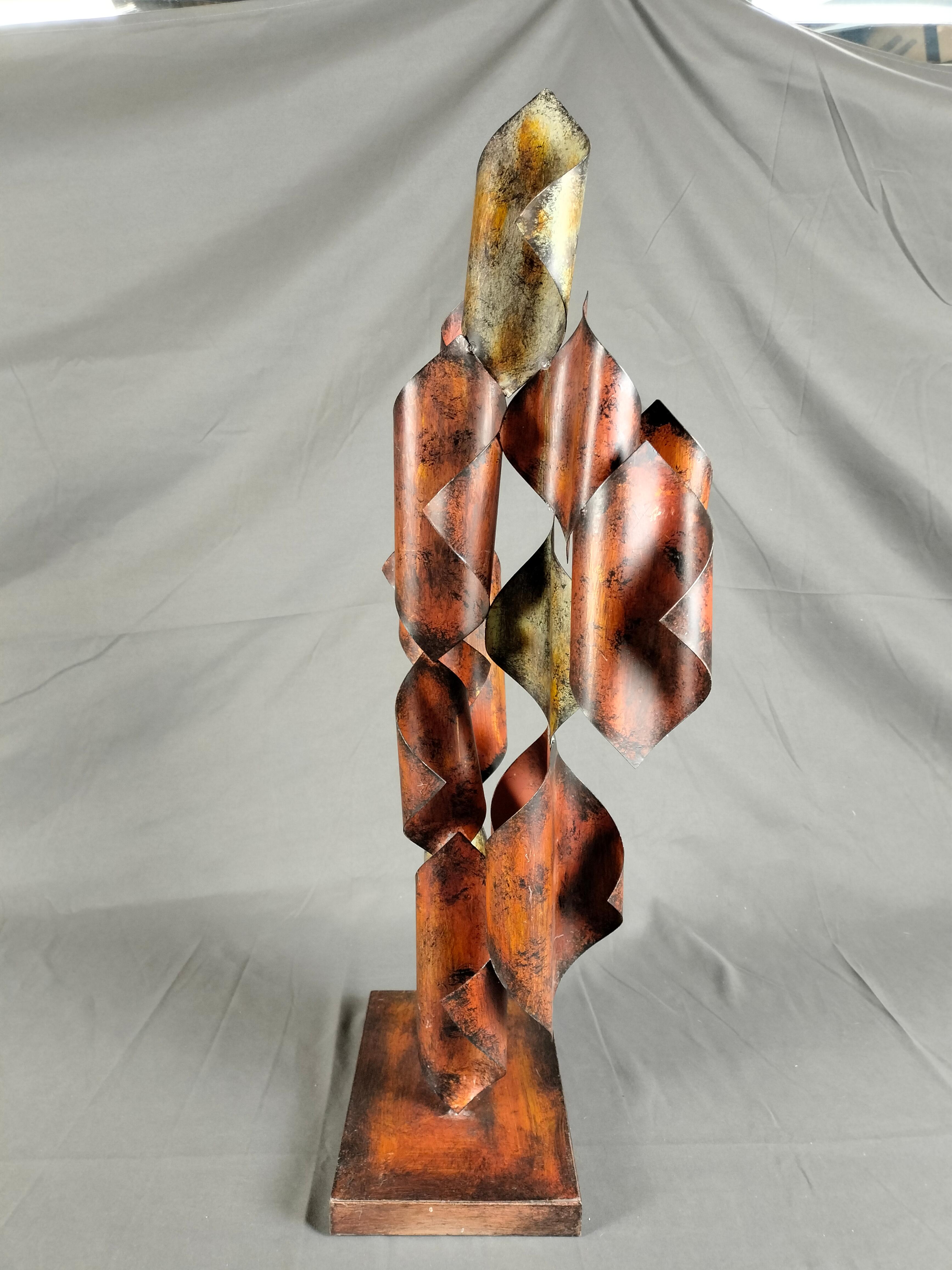 Brutalist Welded Steel Abstract Sculpture In The Style Of Curtis Jeré In Good Condition For Sale In Mexico City, MX