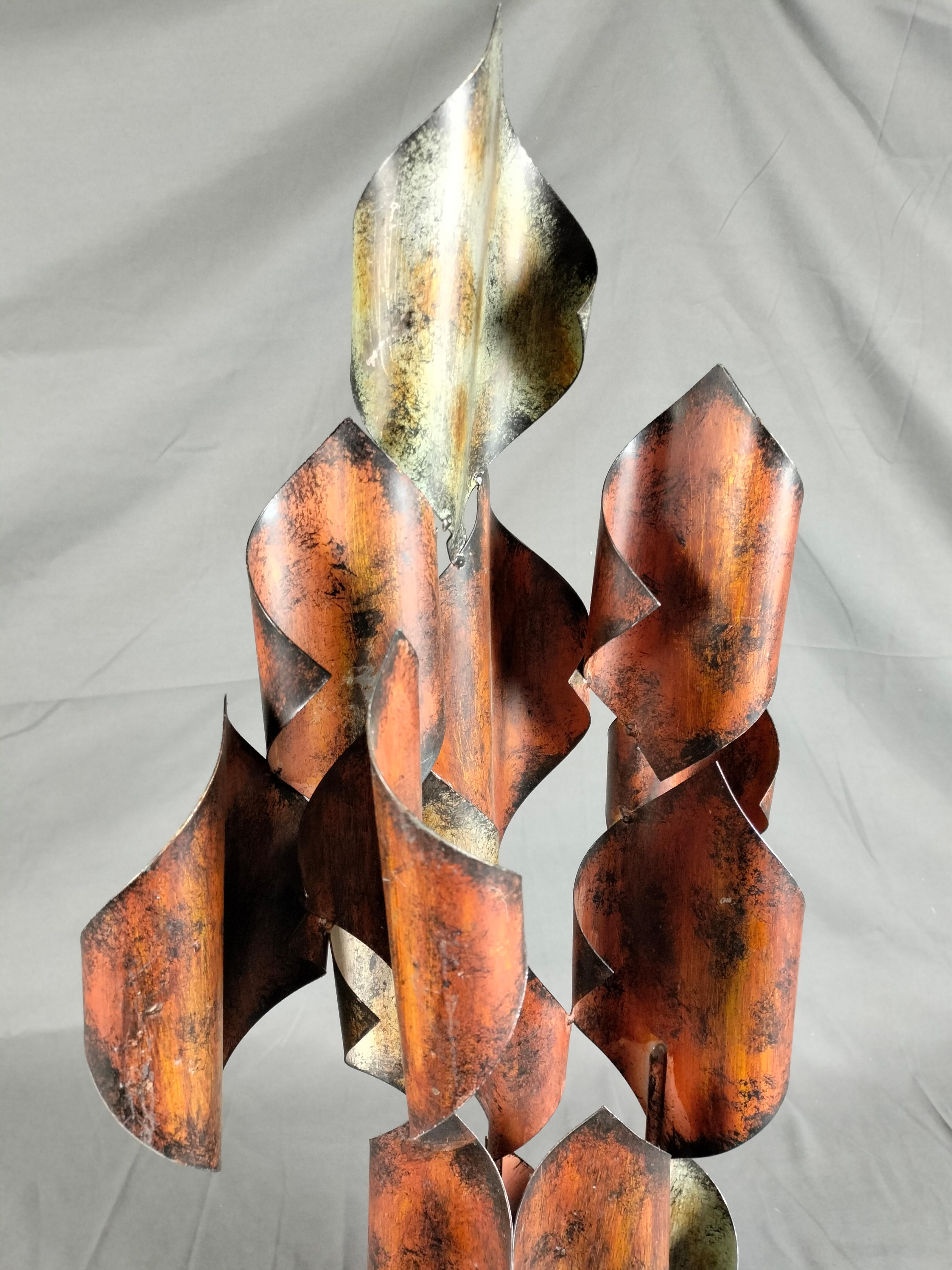 Brutalist Welded Steel Abstract Sculpture In The Style Of Curtis Jeré For Sale 1