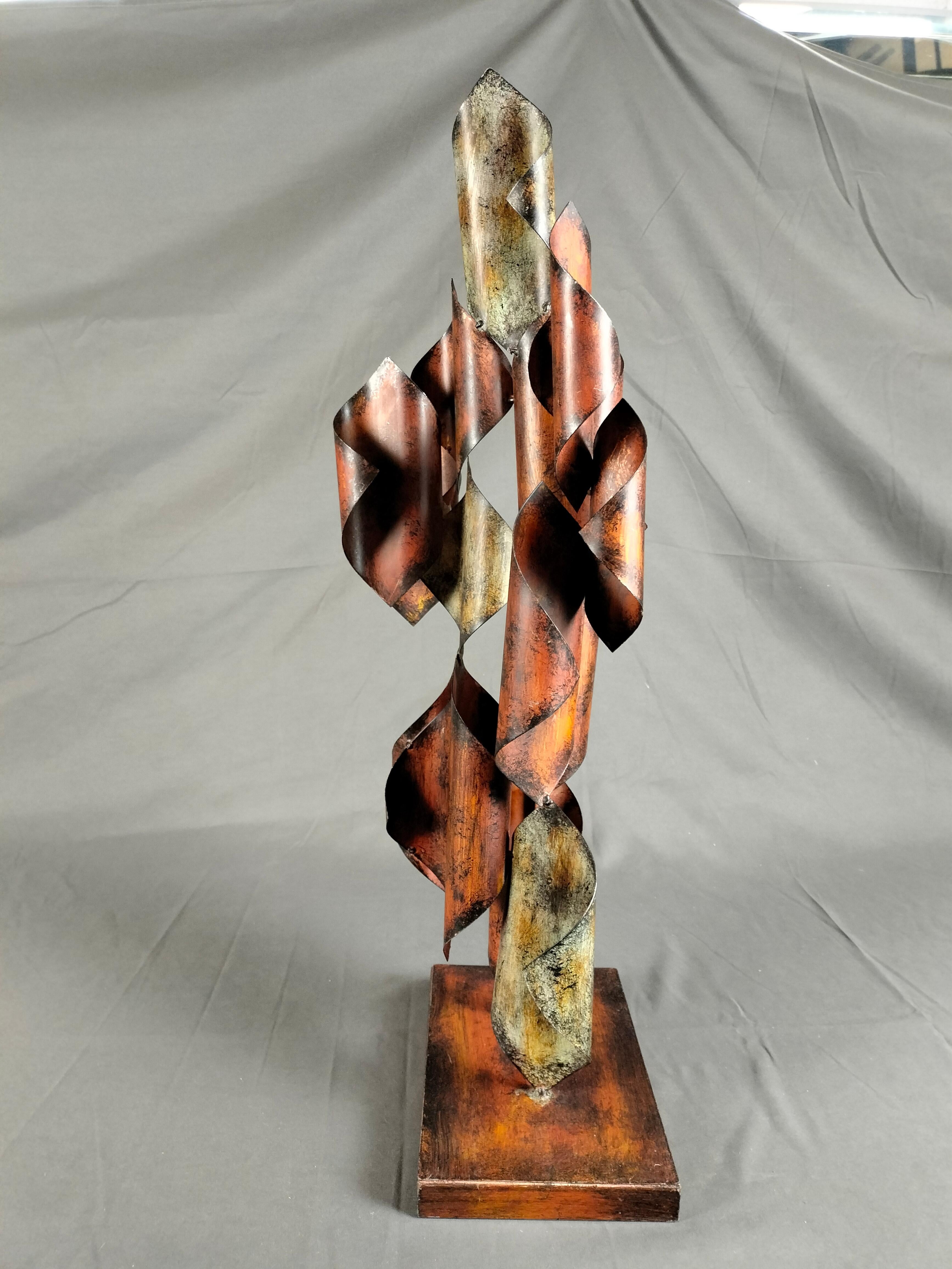 Brutalist Welded Steel Abstract Sculpture In The Style Of Curtis Jeré For Sale 2