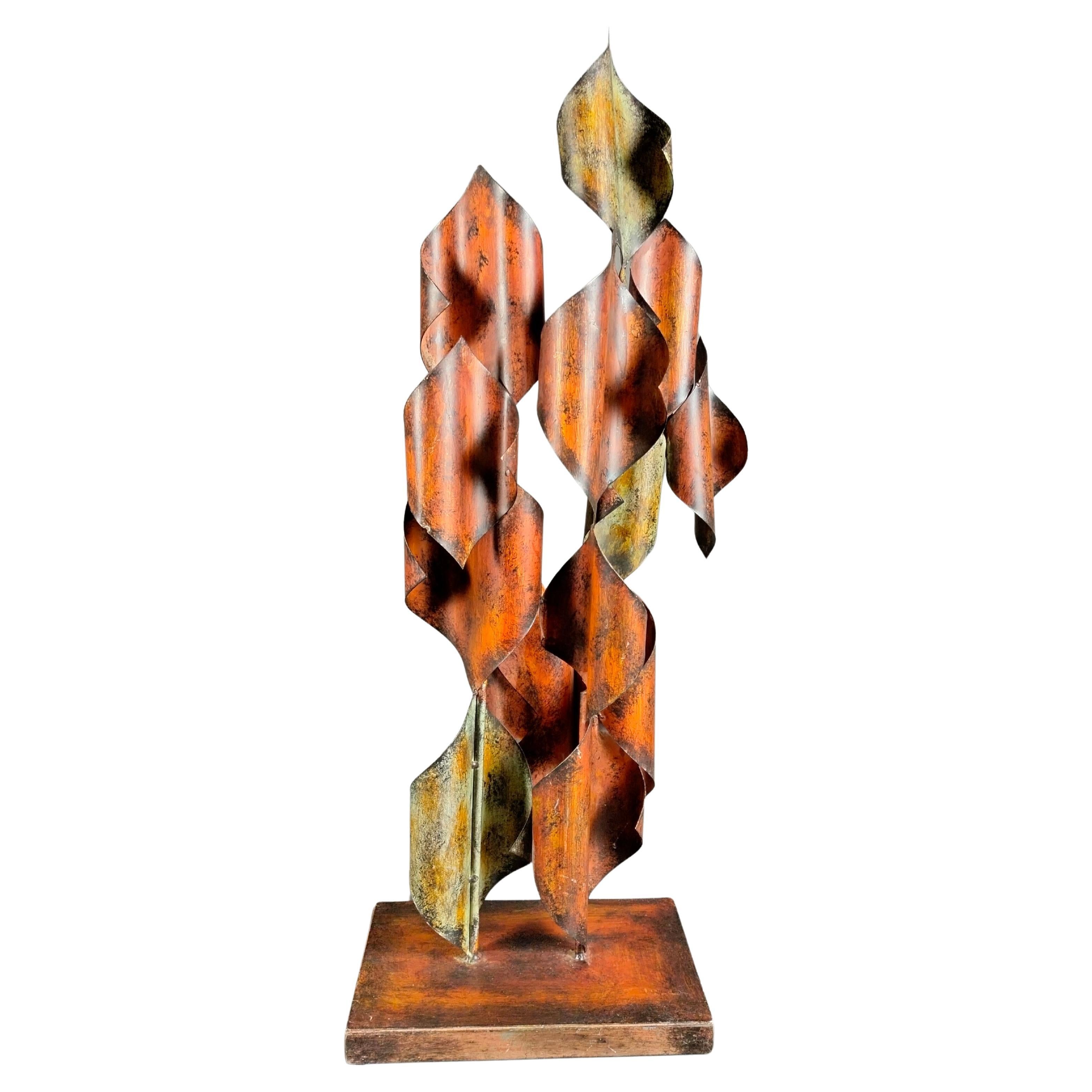 Brutalist Welded Steel Abstract Sculpture In The Style Of Curtis Jeré