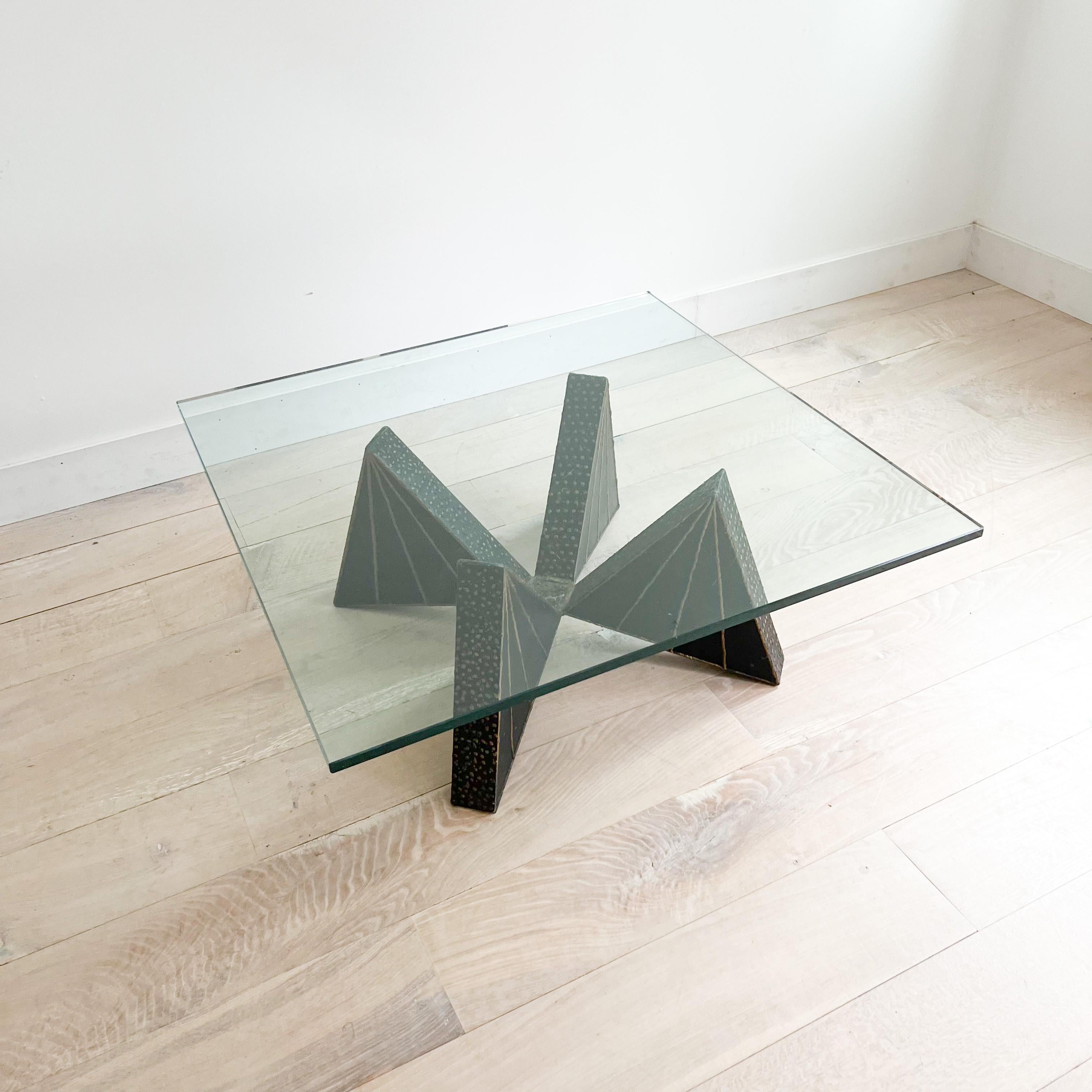Brutalist Welded Steel Coffee Table by Paul Evans for Directional In Good Condition For Sale In Asheville, NC