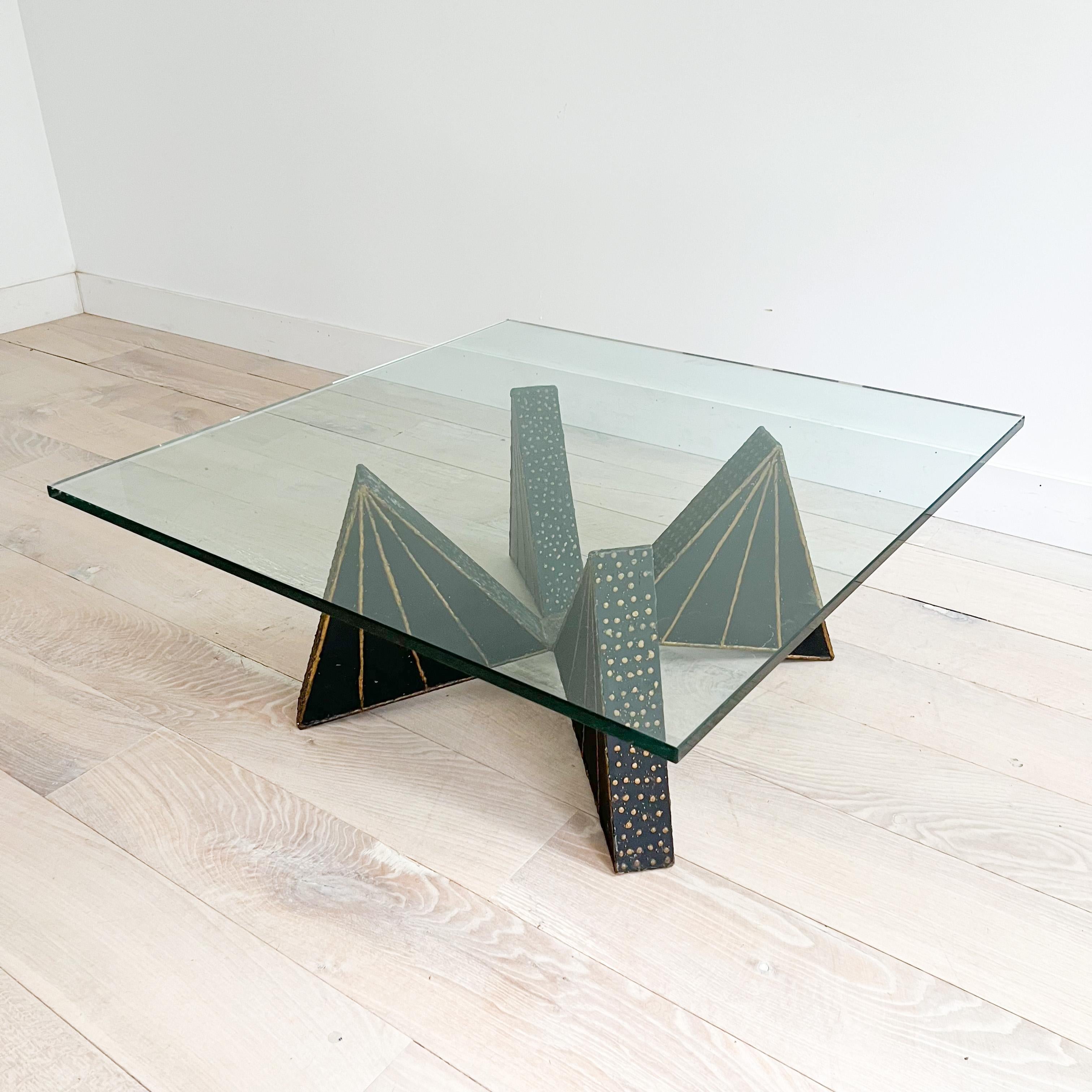 Mid-20th Century Brutalist Welded Steel Coffee Table by Paul Evans for Directional For Sale