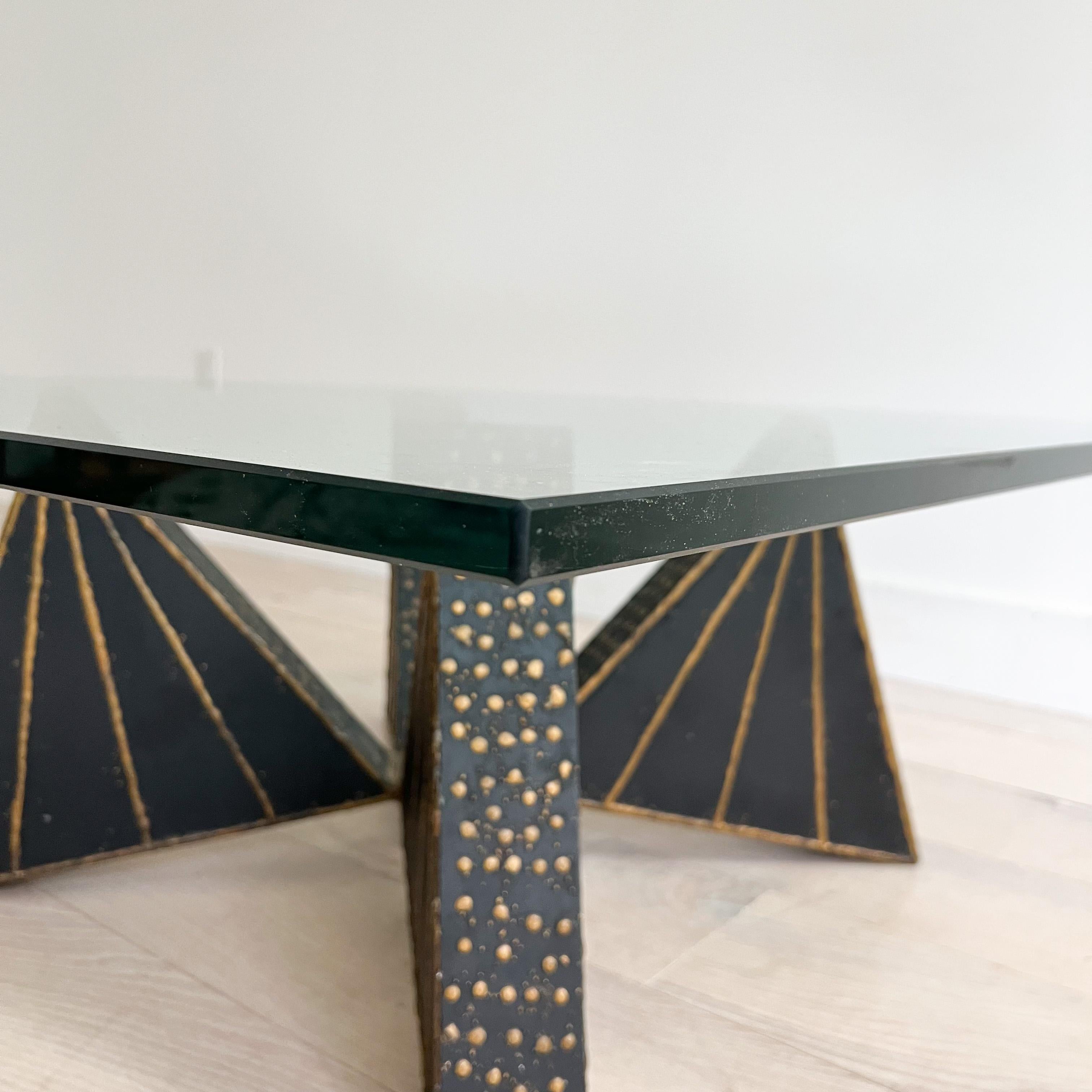 Brutalist Welded Steel Coffee Table by Paul Evans for Directional For Sale 4