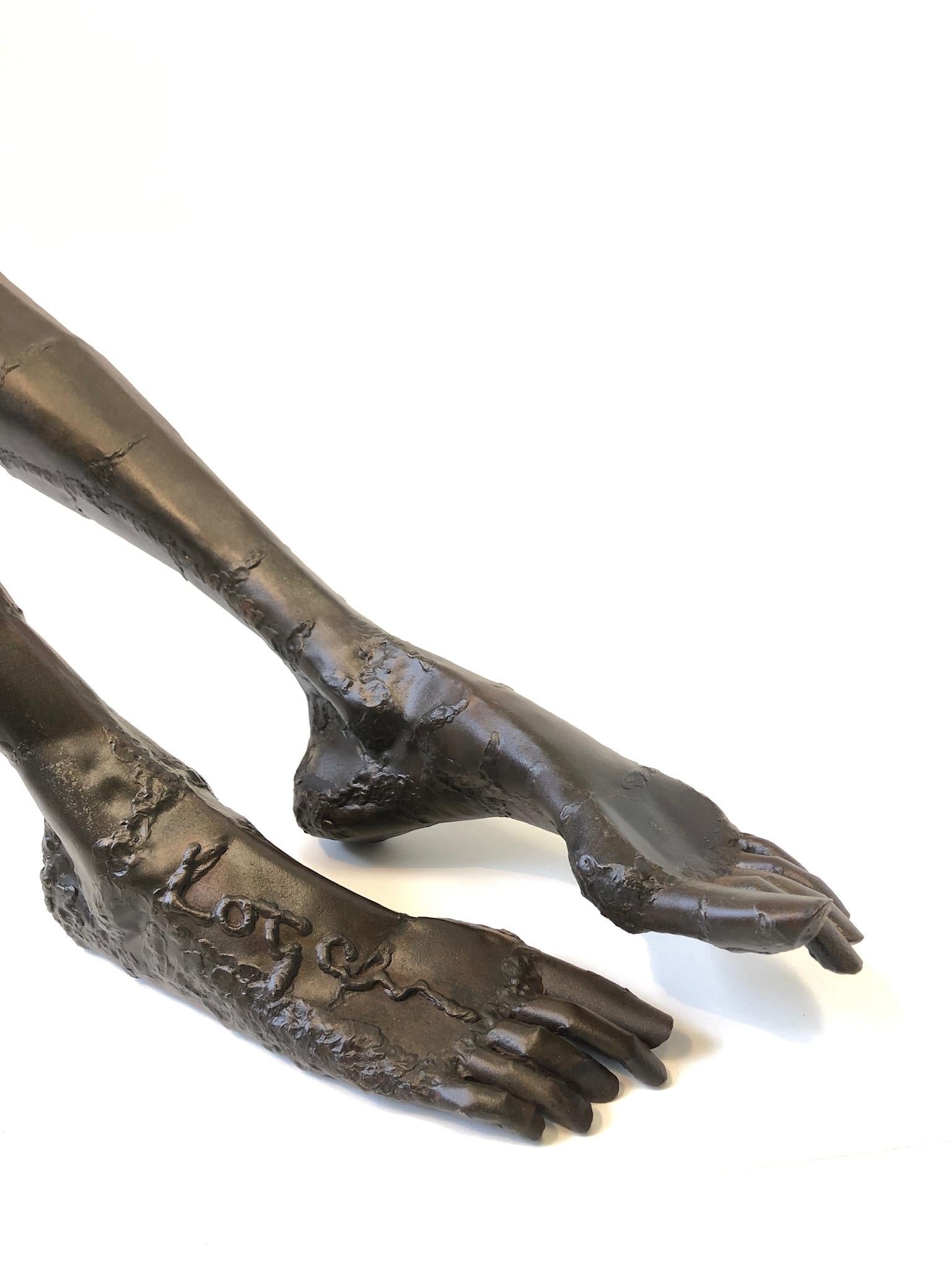 Skulptur eines weiblichen Akts auf einem Stuhl aus geschweißtem Stahl von Gene Logan, brutalistischer Stil (Ende des 20. Jahrhunderts)