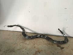 Brutalist Welded Steel Rattlesnake Sculpture