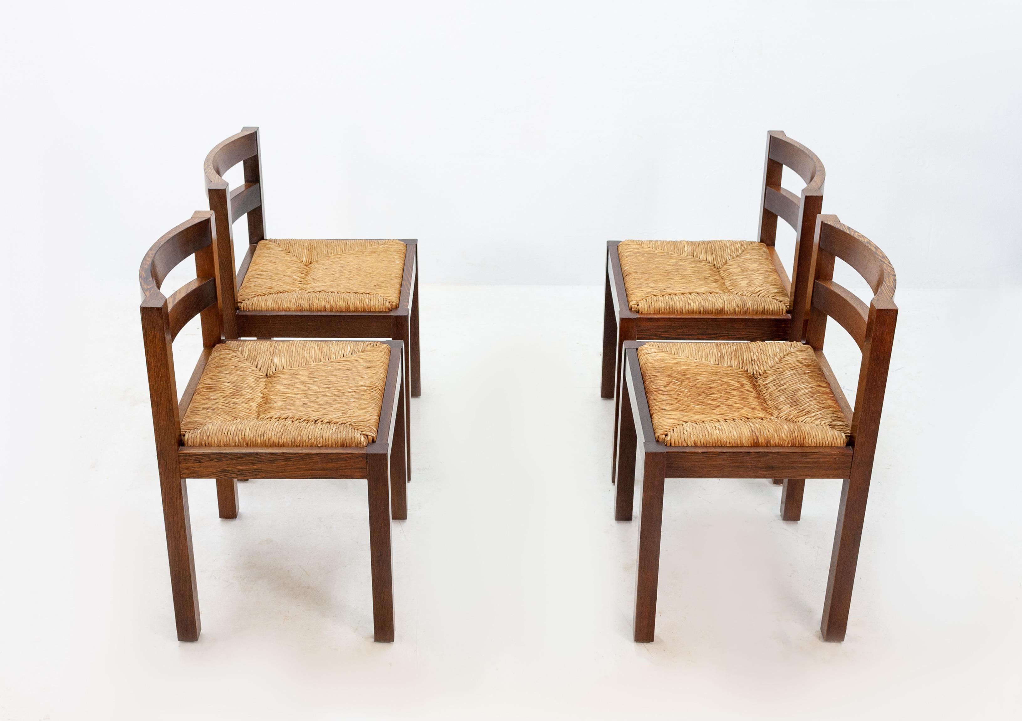 Brutalist Wenge Chairs, 1970s  2
