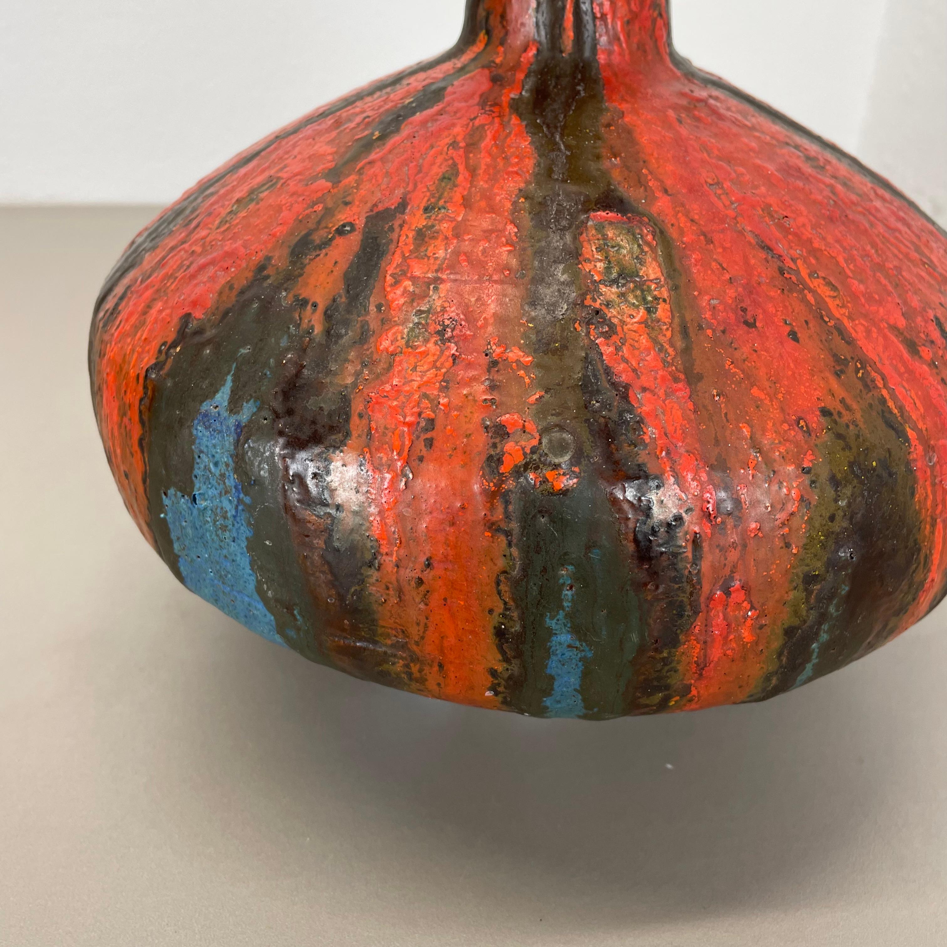 Brutalistische WGP 34cm Fat Lava Mehrfarbige Vase „URANUS“ von Ruscha, Deutschland, 1970er Jahre im Angebot 7