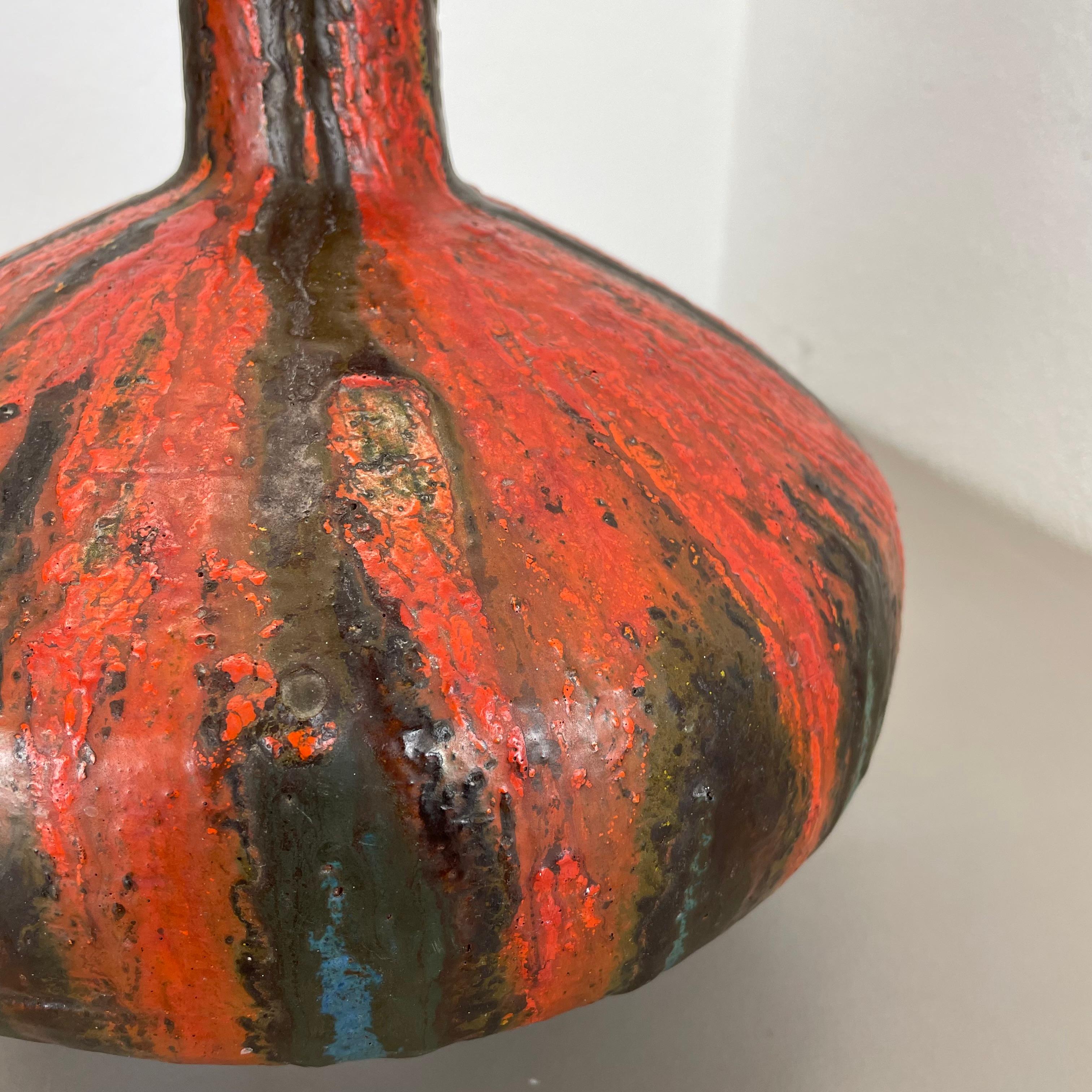 Brutalistische WGP 34cm Fat Lava Mehrfarbige Vase „URANUS“ von Ruscha, Deutschland, 1970er Jahre im Angebot 9