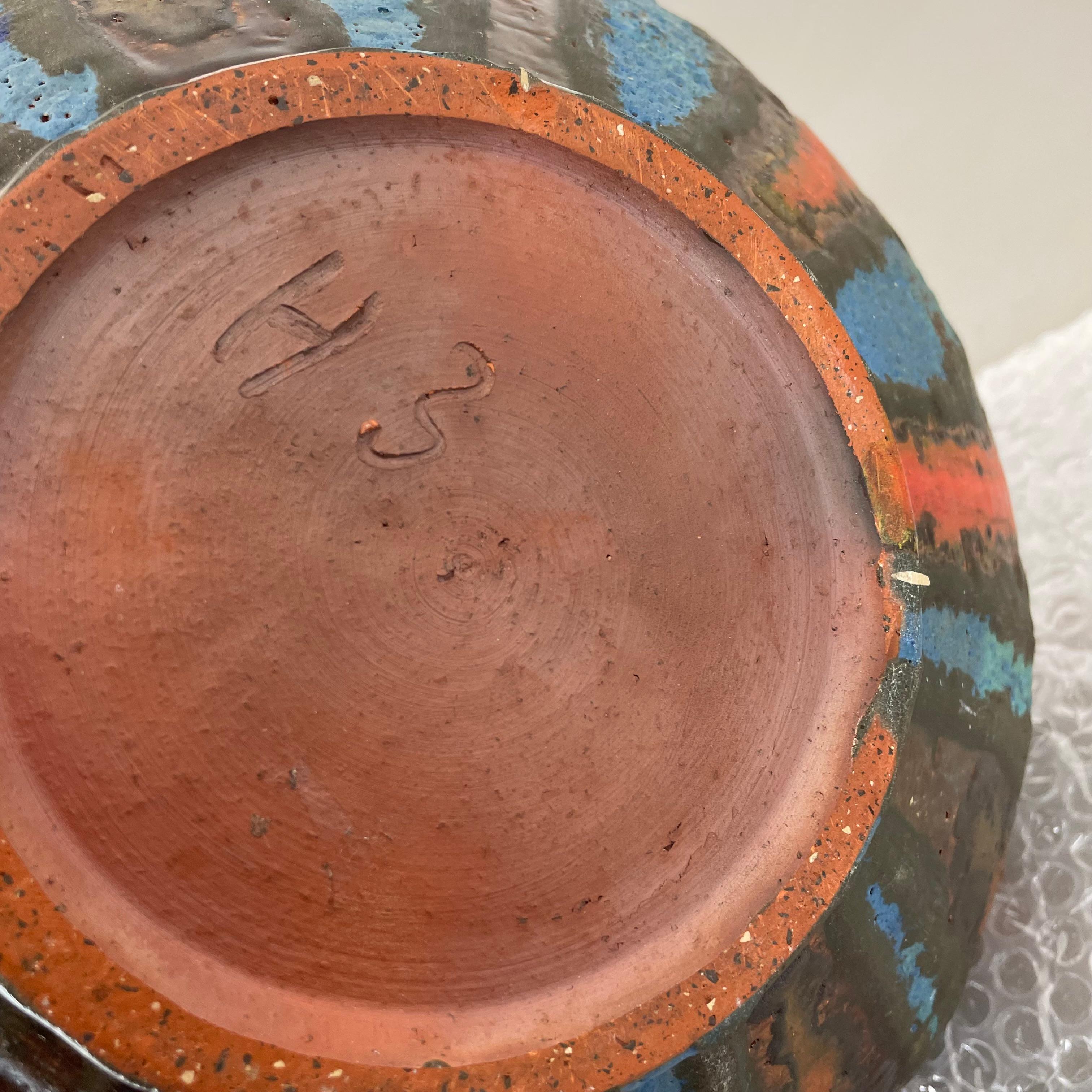 Brutalistische WGP 34cm Fat Lava Mehrfarbige Vase „URANUS“ von Ruscha, Deutschland, 1970er Jahre im Angebot 14