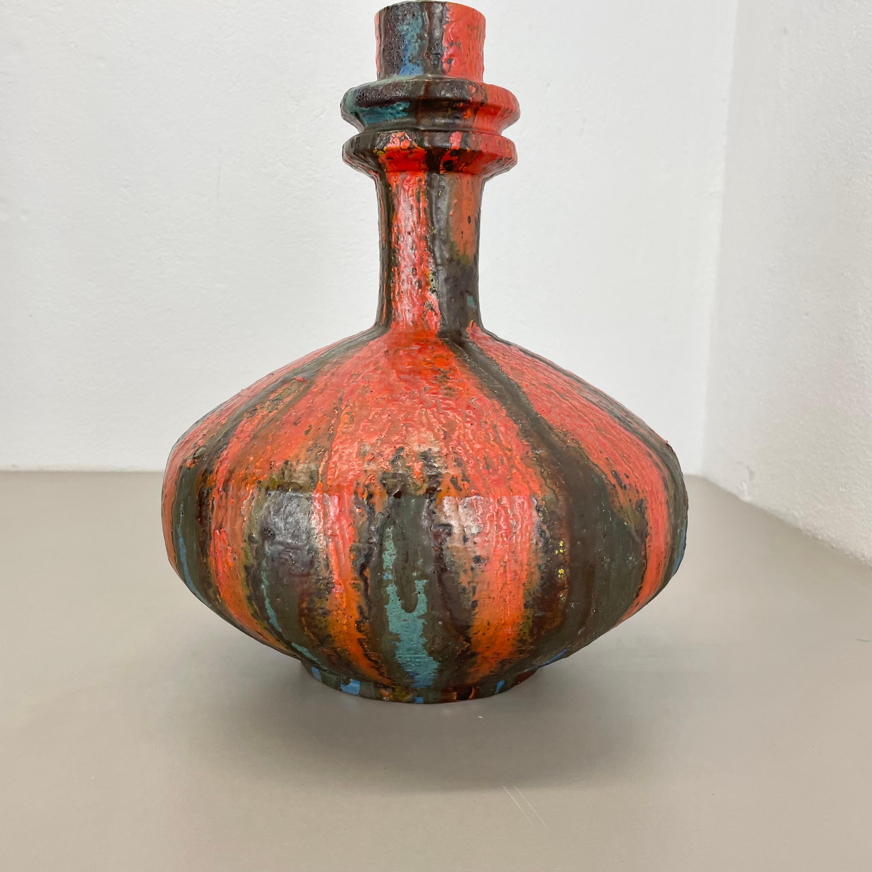 Brutalistische WGP 34cm Fat Lava Mehrfarbige Vase „URANUS“ von Ruscha, Deutschland, 1970er Jahre (Moderne der Mitte des Jahrhunderts) im Angebot