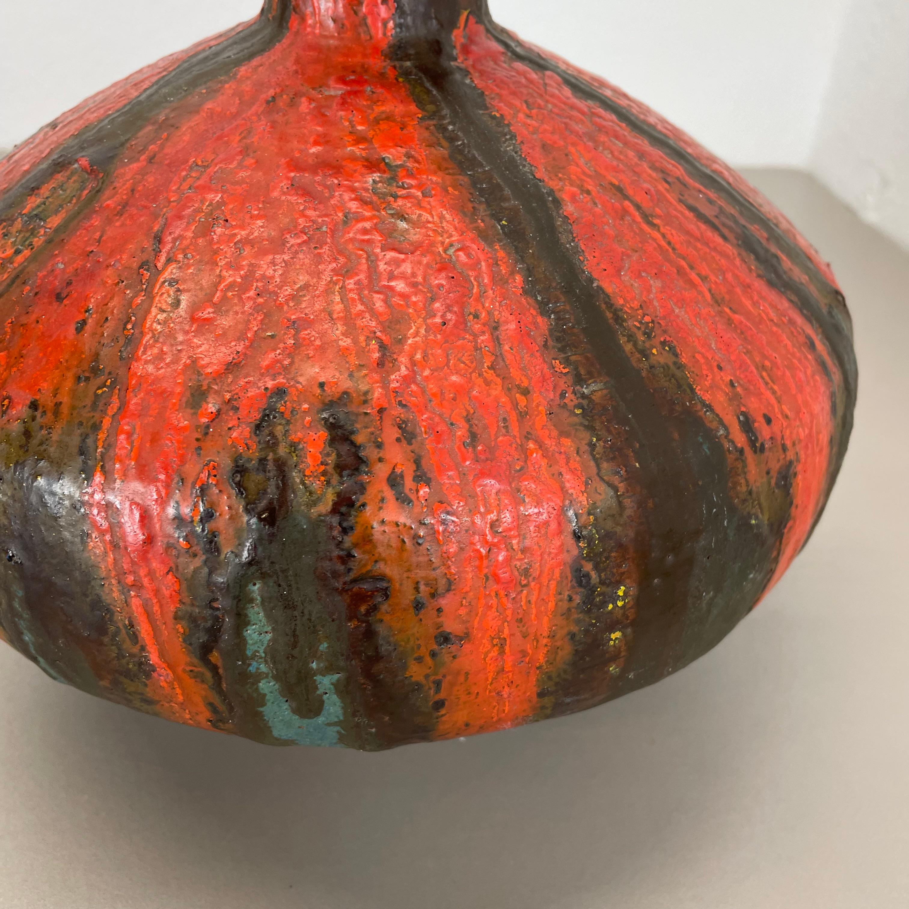 Brutalistische WGP 34cm Fat Lava Mehrfarbige Vase „URANUS“ von Ruscha, Deutschland, 1970er Jahre (20. Jahrhundert) im Angebot