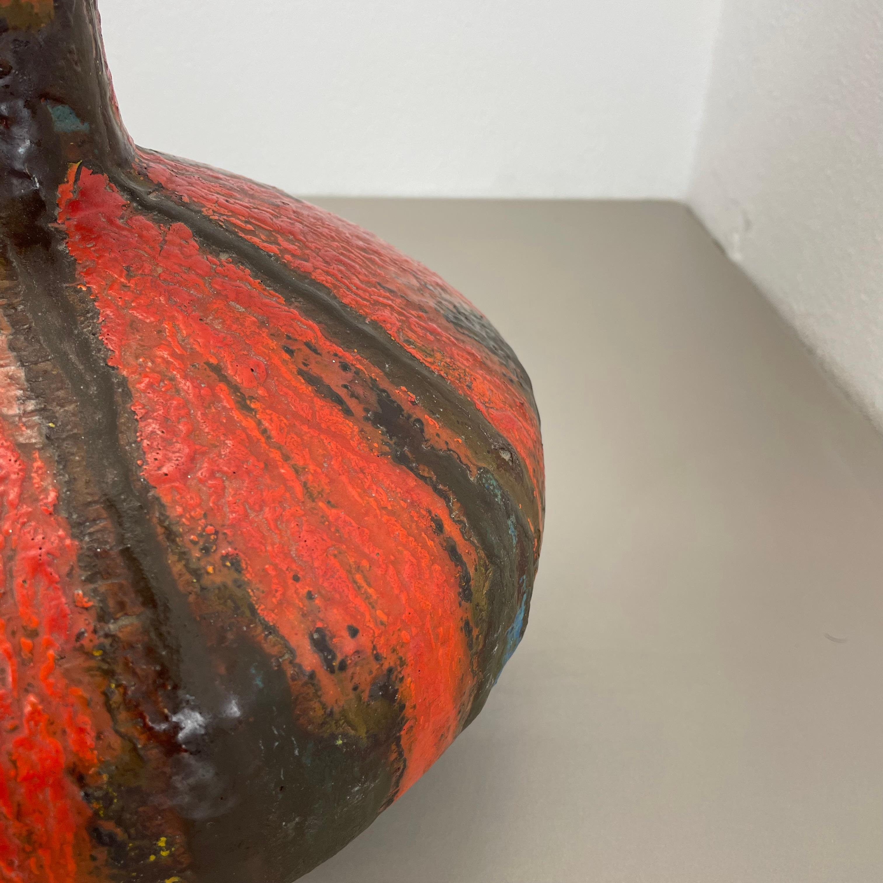 Brutalistische WGP 34cm Fat Lava Mehrfarbige Vase „URANUS“ von Ruscha, Deutschland, 1970er Jahre (Keramik) im Angebot