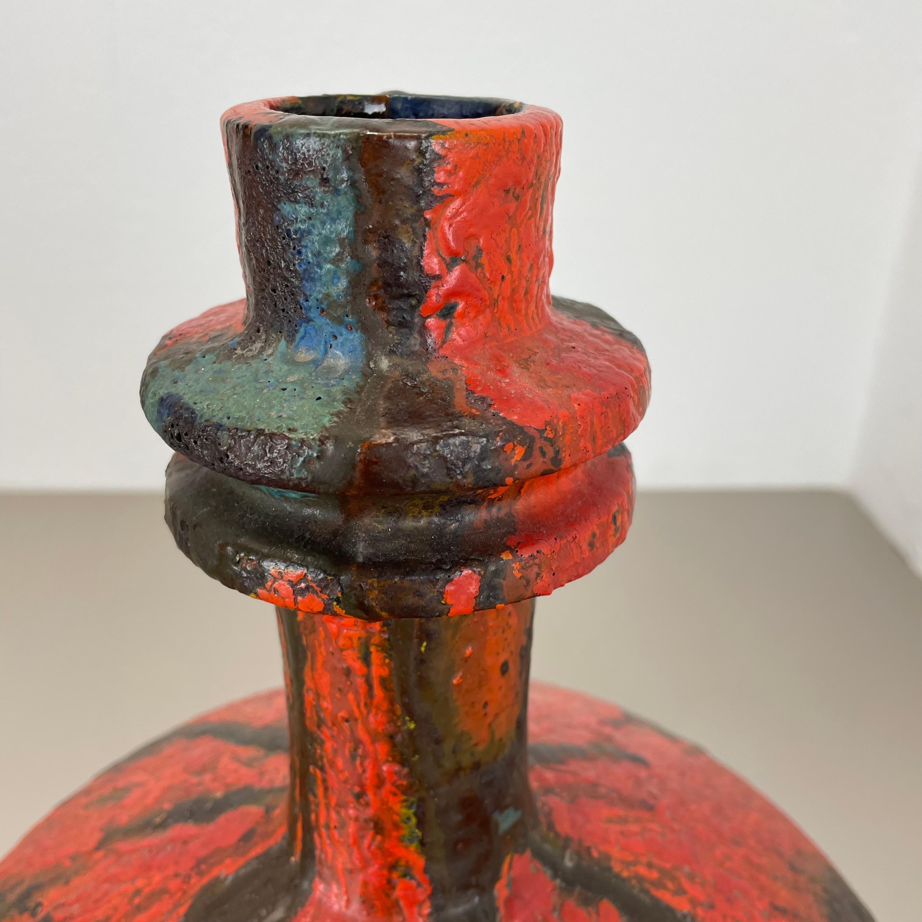 Brutalistische WGP 34cm Fat Lava Mehrfarbige Vase „URANUS“ von Ruscha, Deutschland, 1970er Jahre im Angebot 1
