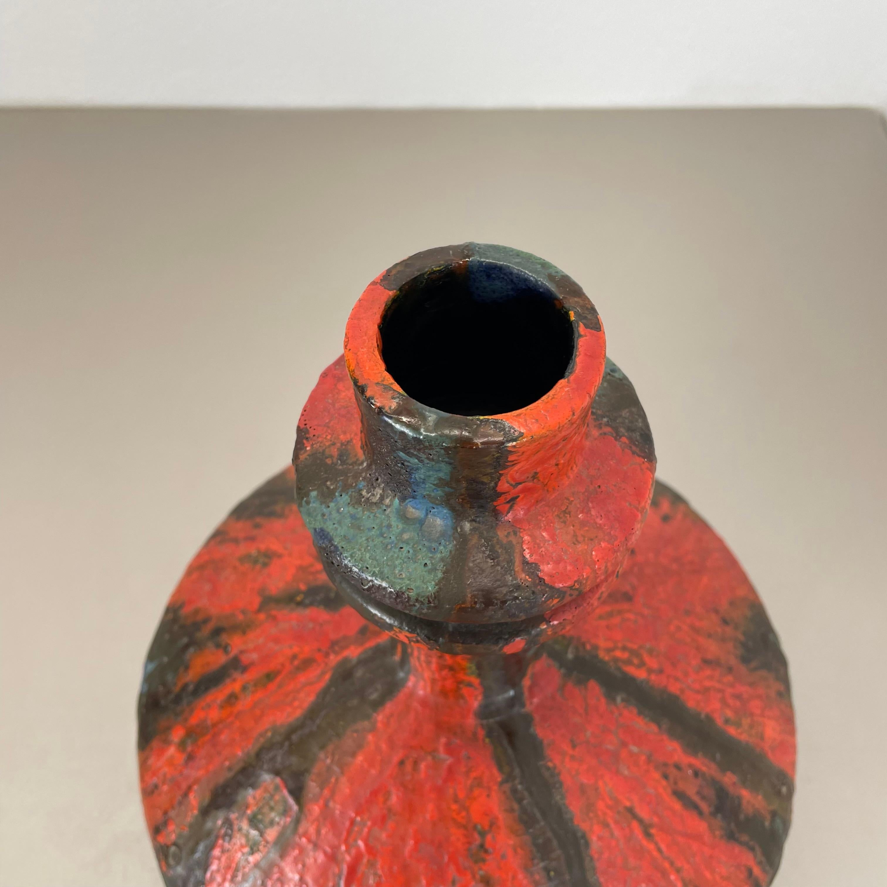 Brutalistische WGP 34cm Fat Lava Mehrfarbige Vase „URANUS“ von Ruscha, Deutschland, 1970er Jahre im Angebot 2