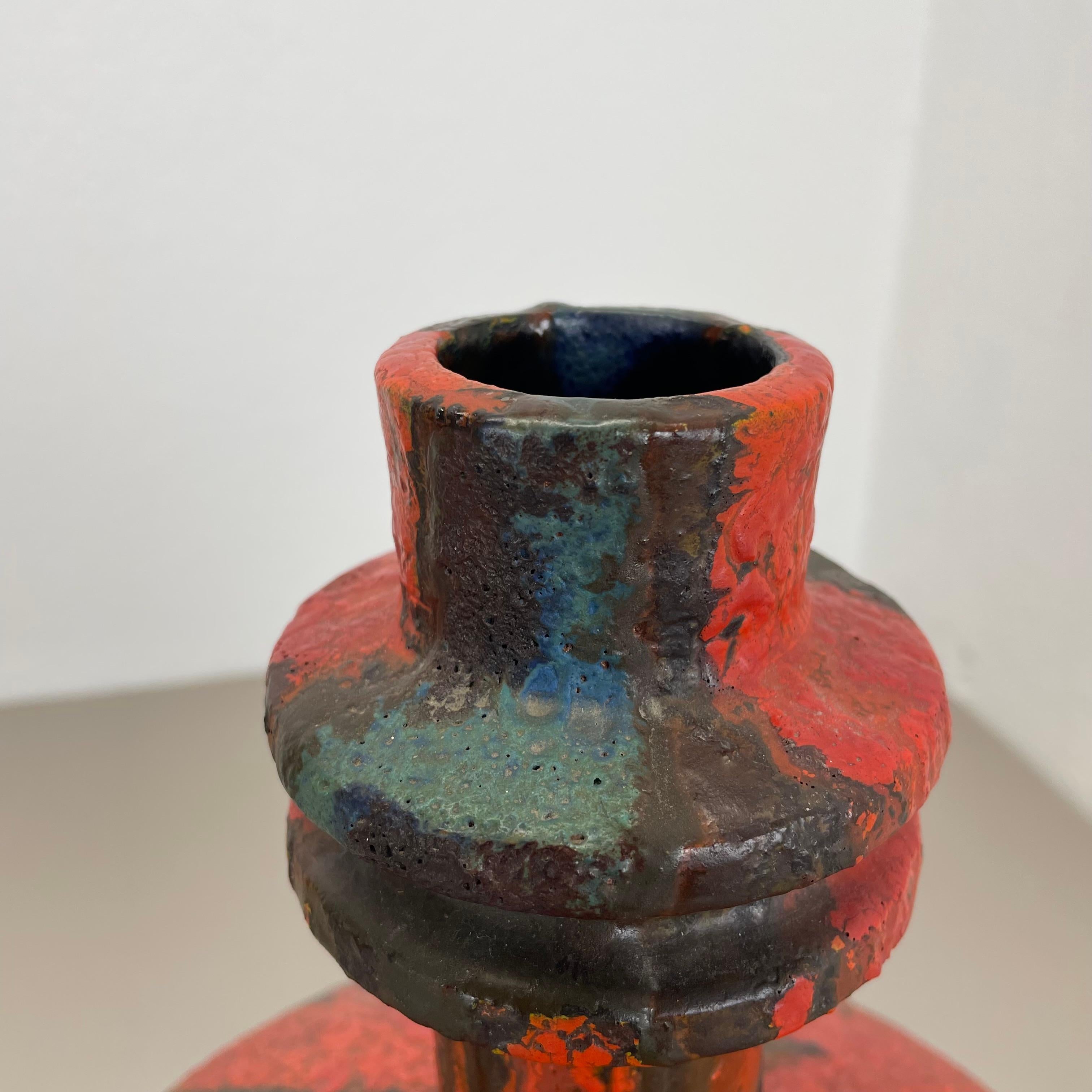 Brutalistische WGP 34cm Fat Lava Mehrfarbige Vase „URANUS“ von Ruscha, Deutschland, 1970er Jahre im Angebot 3