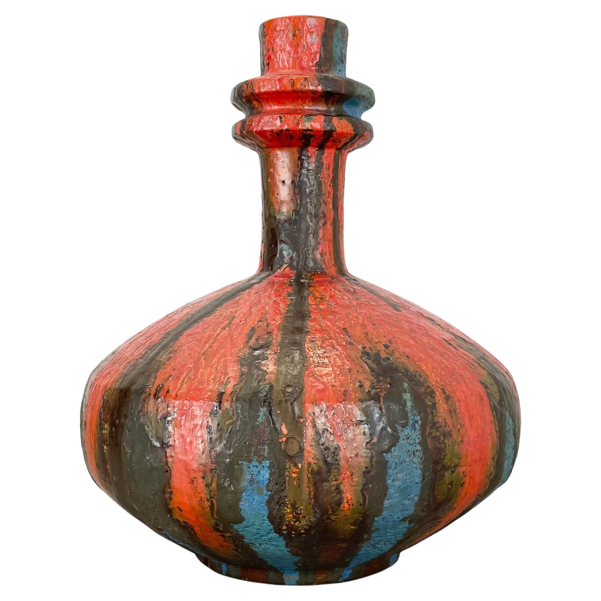 Brutalistische WGP 34cm Fat Lava Mehrfarbige Vase „URANUS“ von Ruscha, Deutschland, 1970er Jahre
