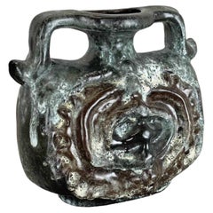 Brutalist WGP Pottery Fat Lava Multi-Color "305" Vase Object by Ruscha, 1970s