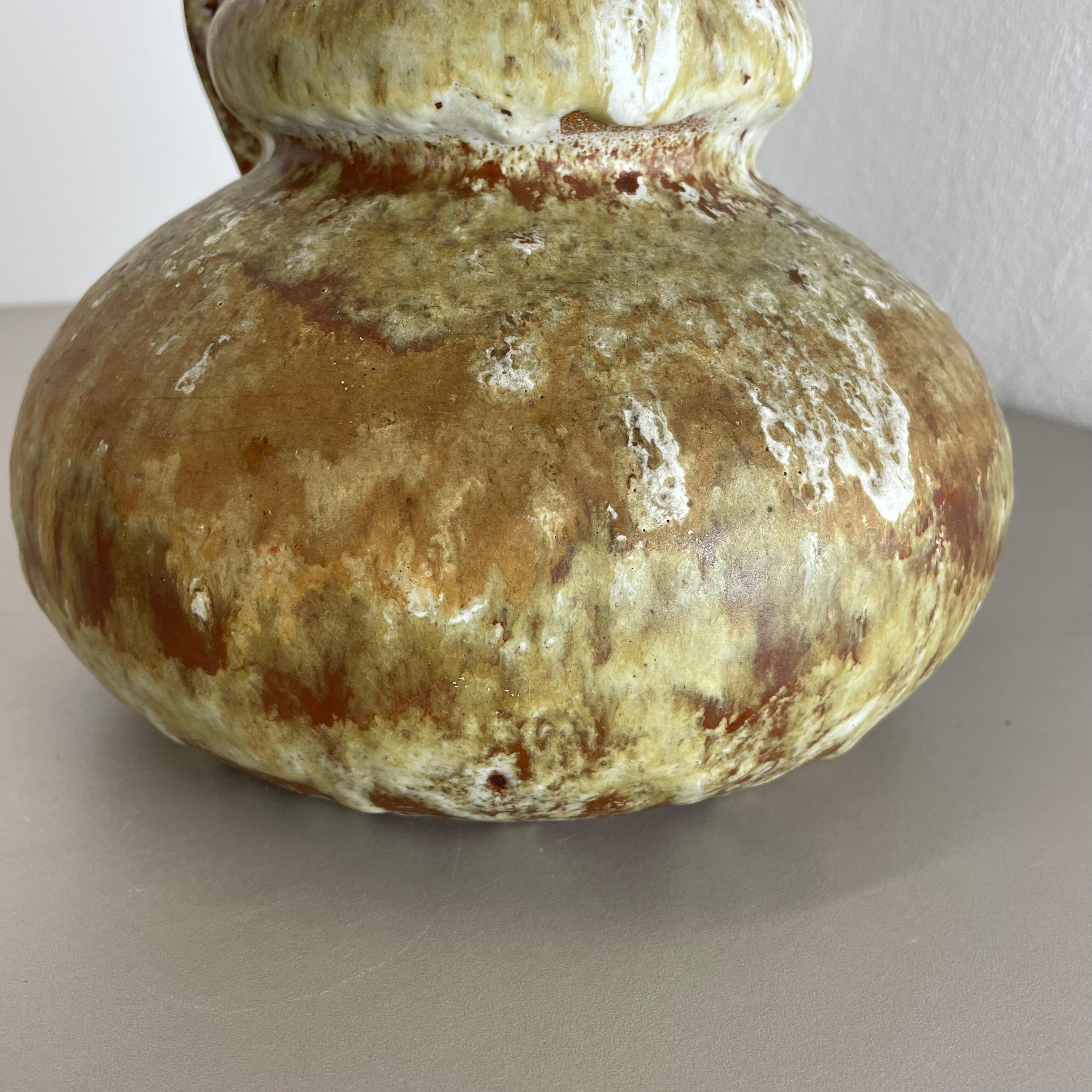 Brutalist WGP Pottery Fat Lava Multi-Color Vase Object by Ruscha, Germany, 1970s For Sale 7