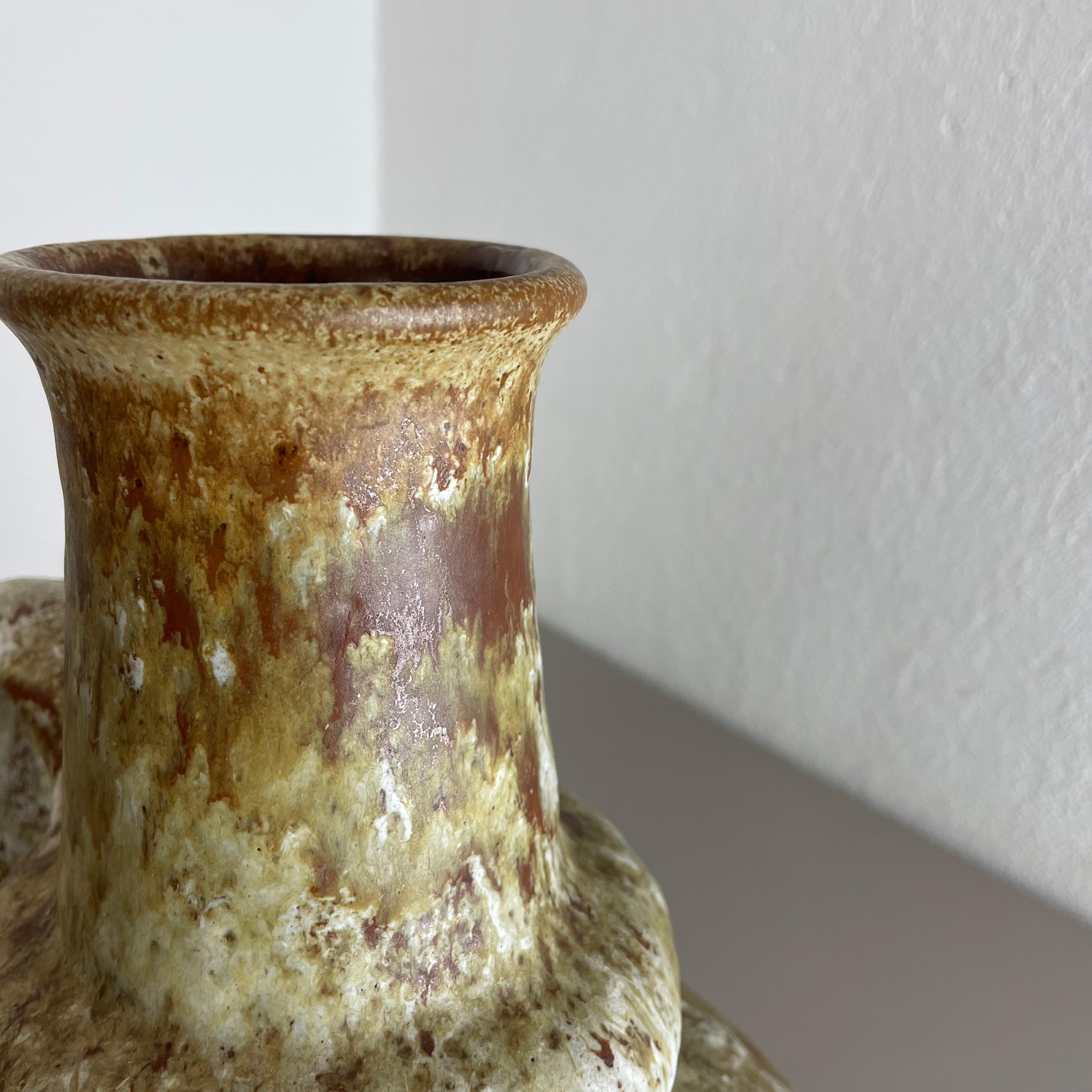 Brutalist WGP Pottery Fat Lava Multi-Color Vase Object by Ruscha, Germany, 1970s For Sale 10