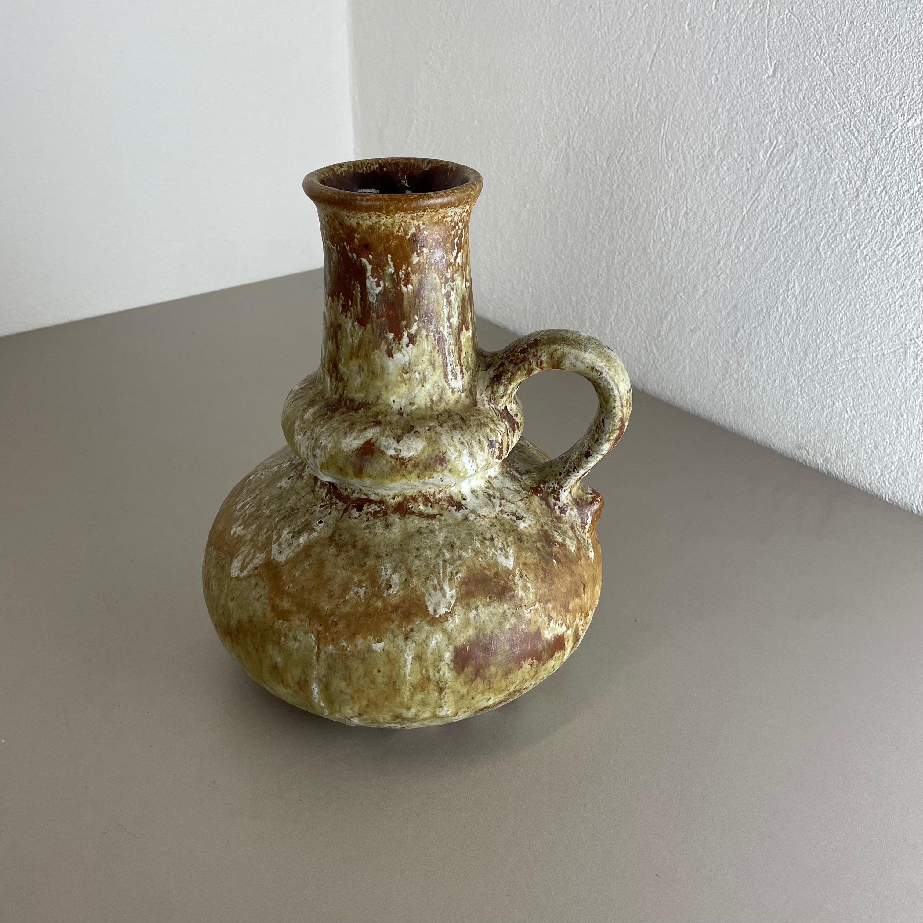 20th Century Brutalist WGP Pottery Fat Lava Multi-Color Vase Object by Ruscha, Germany, 1970s For Sale