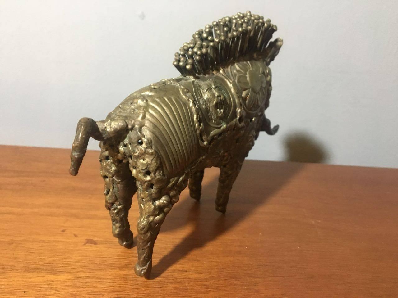 Mexican Pal Kepenyes. Wild Boar. Brutalist Bronze Sculpture