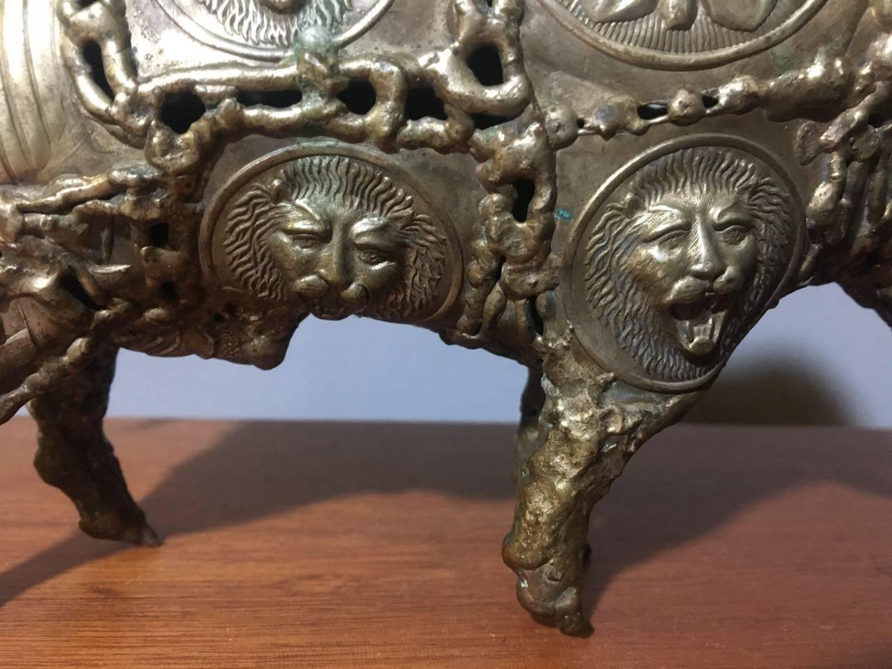 Mid-20th Century Pal Kepenyes. Wild Boar. Brutalist Bronze Sculpture