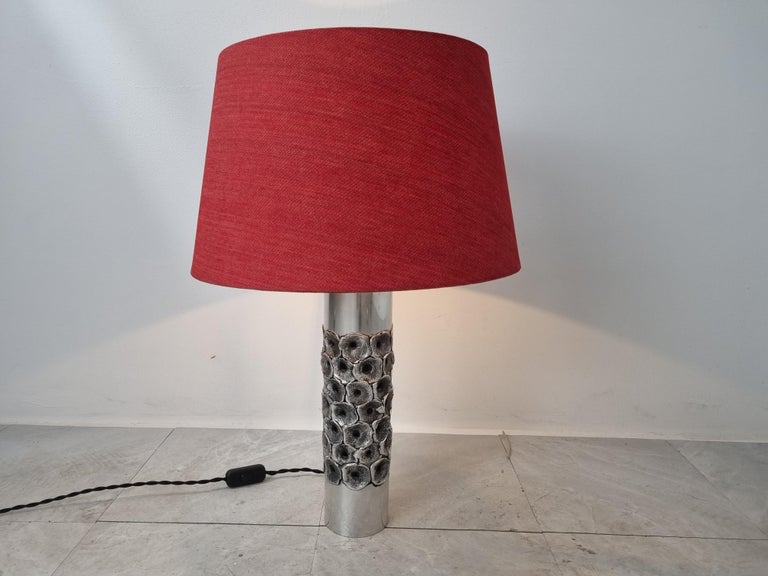 Mid-Century Modern Brutalist Willy Luyckx Table Lamp, 1970s For Sale