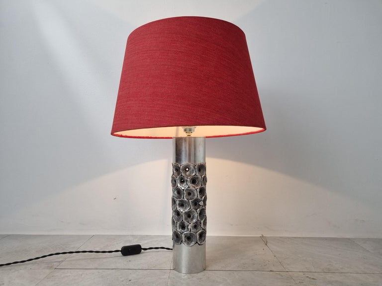 Belgian Brutalist Willy Luyckx Table Lamp, 1970s For Sale