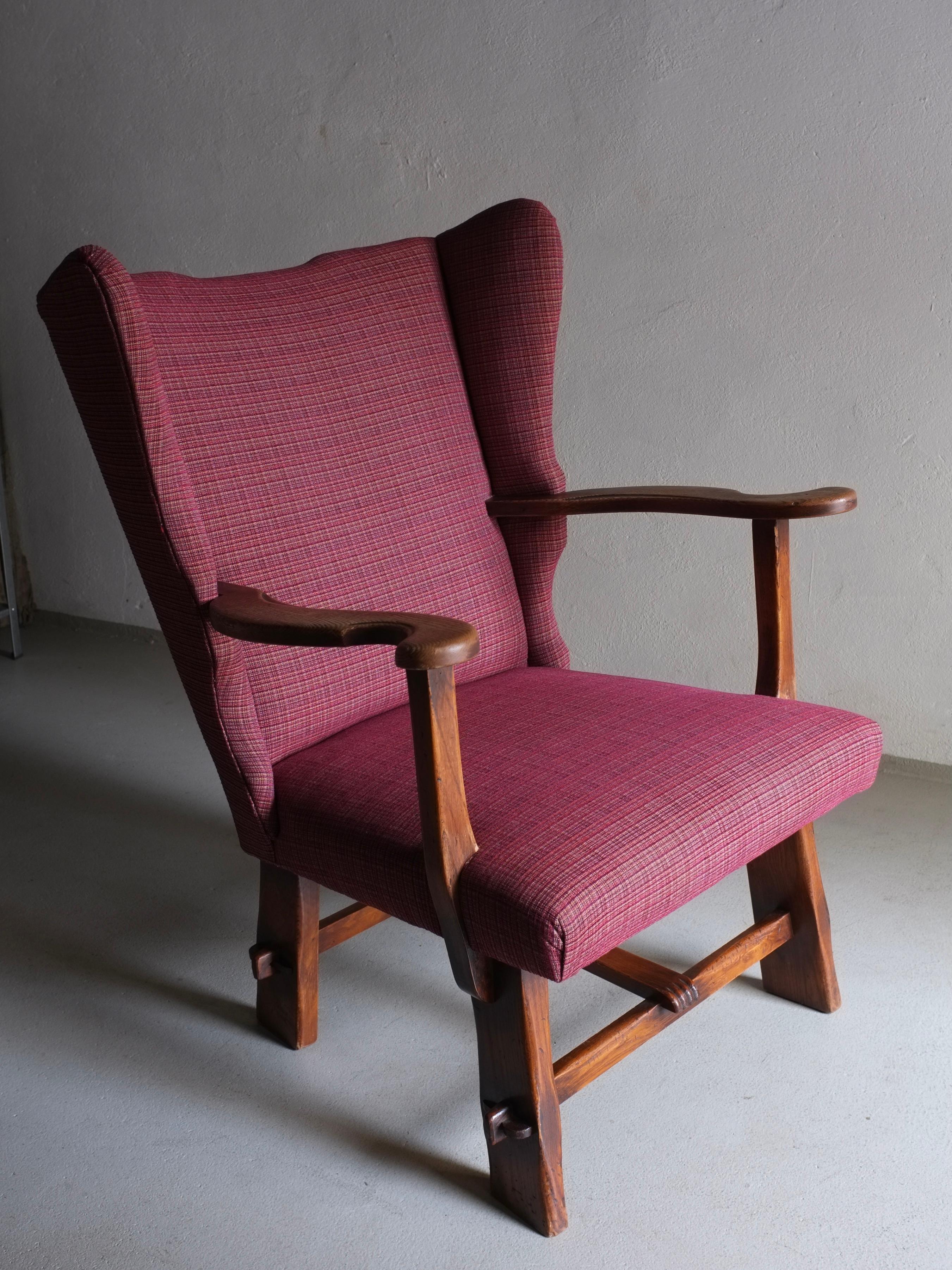 Brutalist Wingback Fireplace Chair, Netherlands 1960S For Sale 2