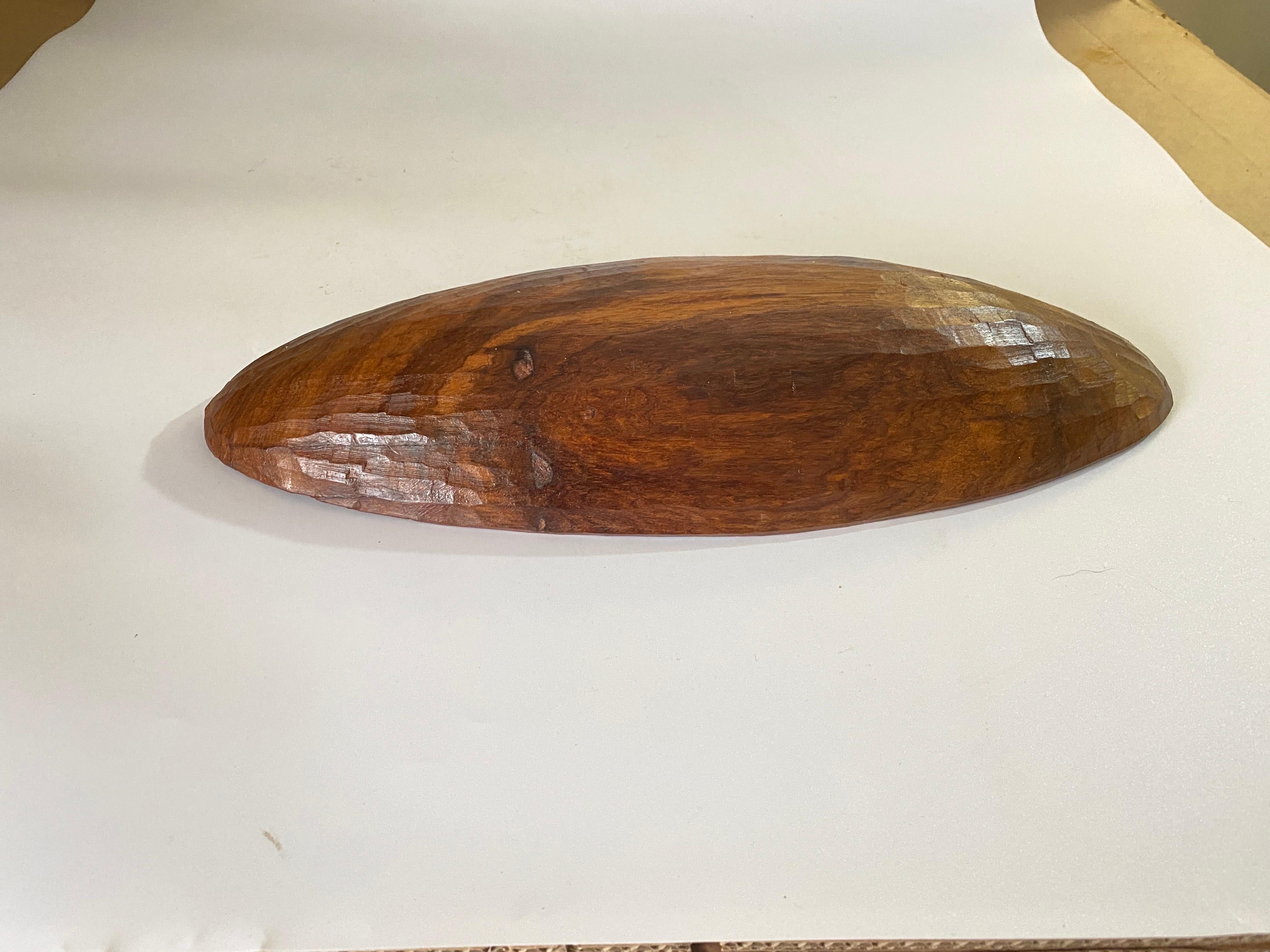 French Brutalist Wood Bowl, Large, in a Brown Patina, France, circa 1960 For Sale