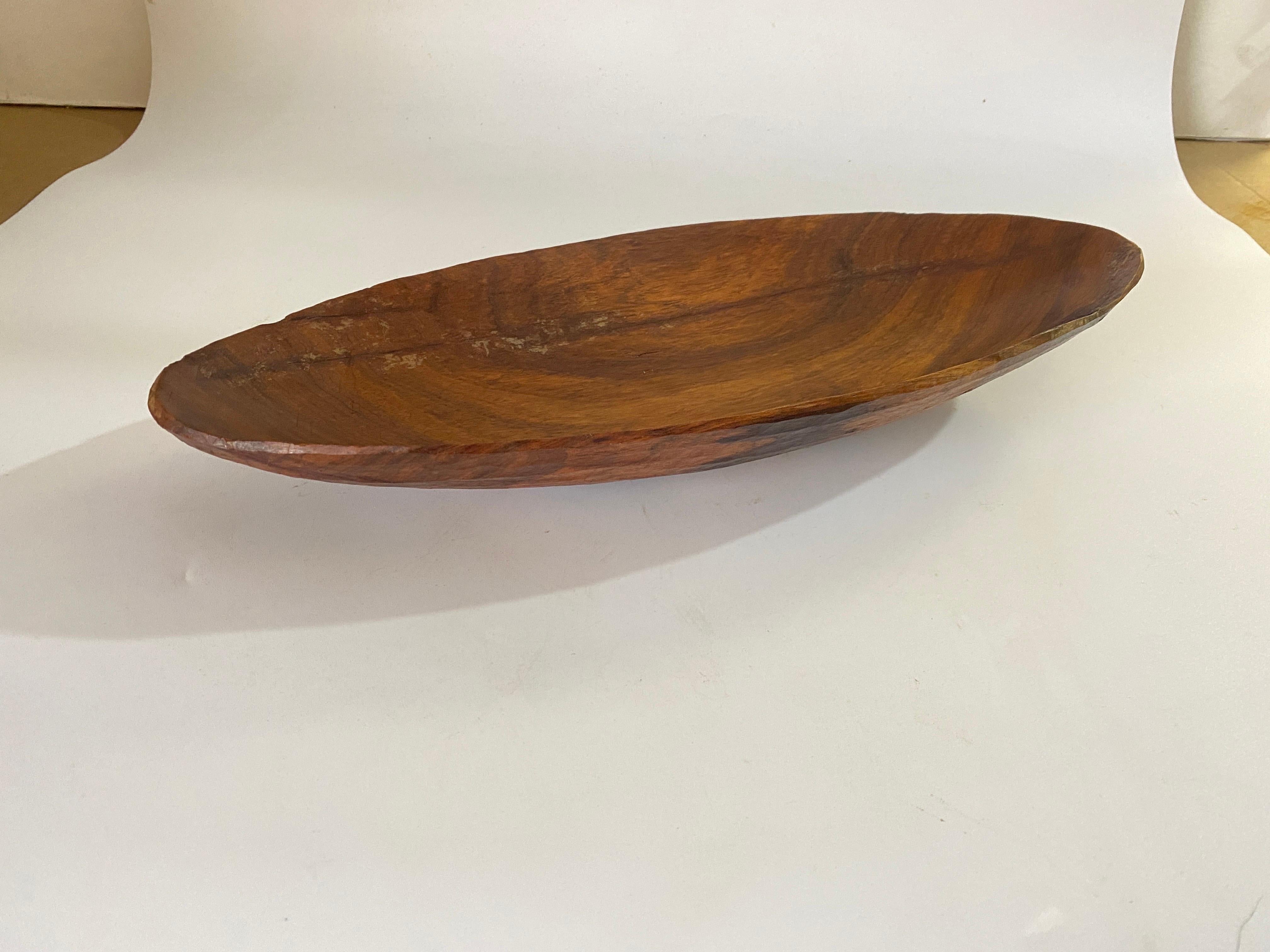 Brutalist Wood Bowl, Large, in a Brown Patina, France, circa 1960 For Sale 2