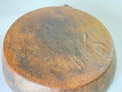 Brutalist Wood Bowl, Large, in a Brown Patina, India, 19th Century