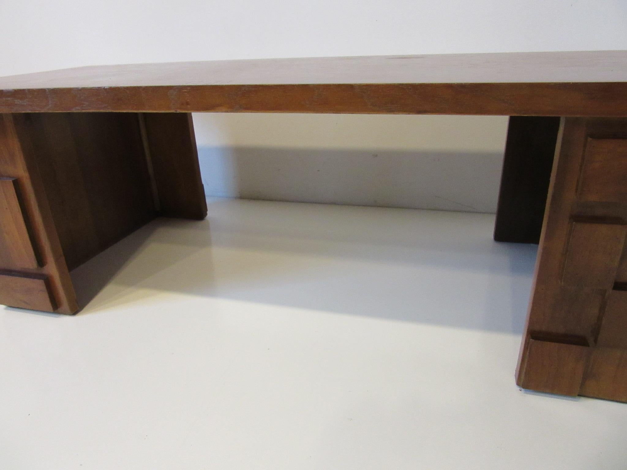 20th Century Brutalist Wood Coffee Table by Lane Altavista