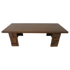 Brutalist Wood Coffee Table by Lane Altavista