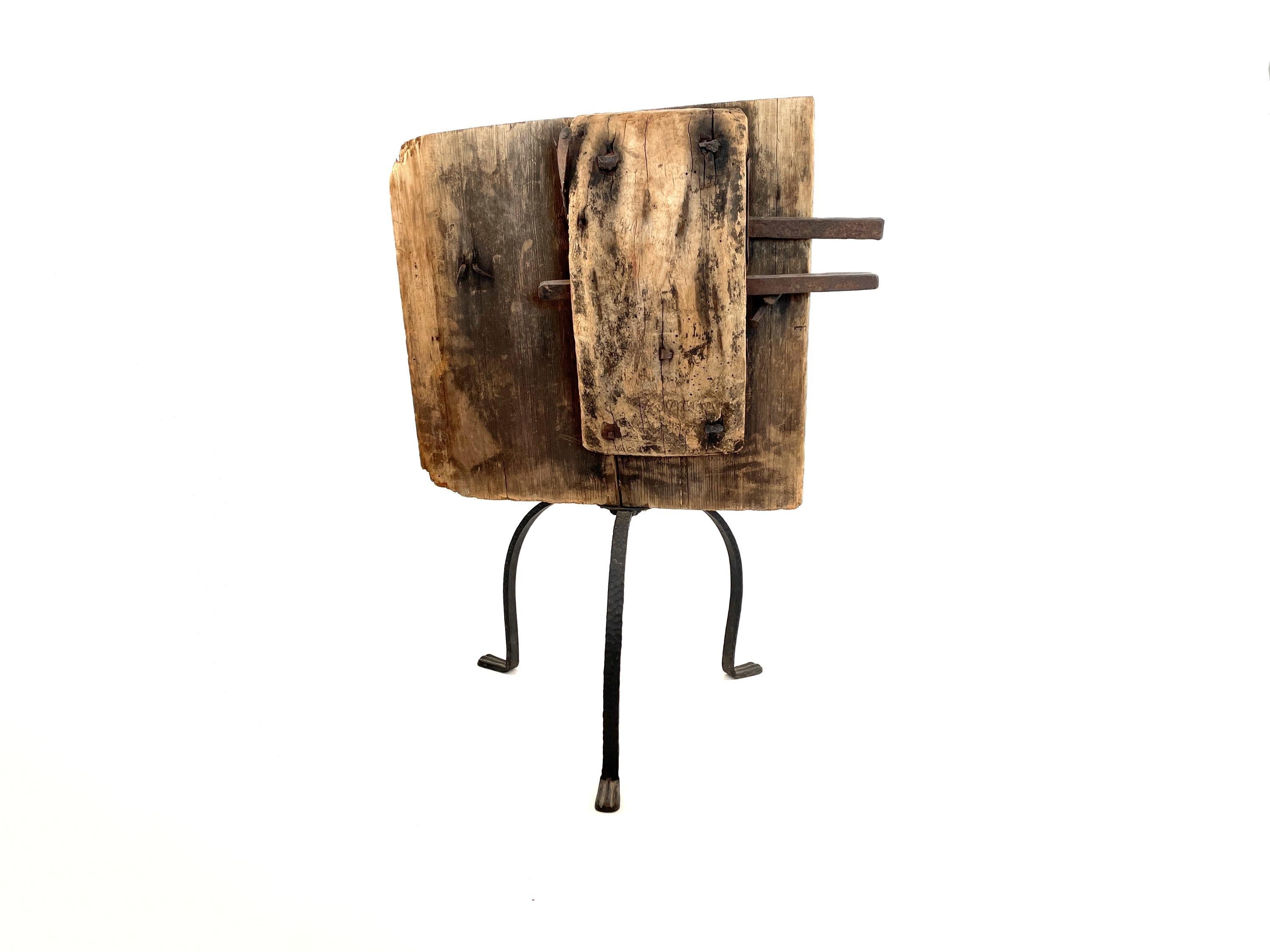 Experience the rustic allure of this Brutalist Woodbox Door Lock Sculpture, a creation by an unknown Finnish artist. The wooden door lock is from the 1600s. Its brutalist aesthetic exudes a raw authenticity, bestowing a distinctive character upon