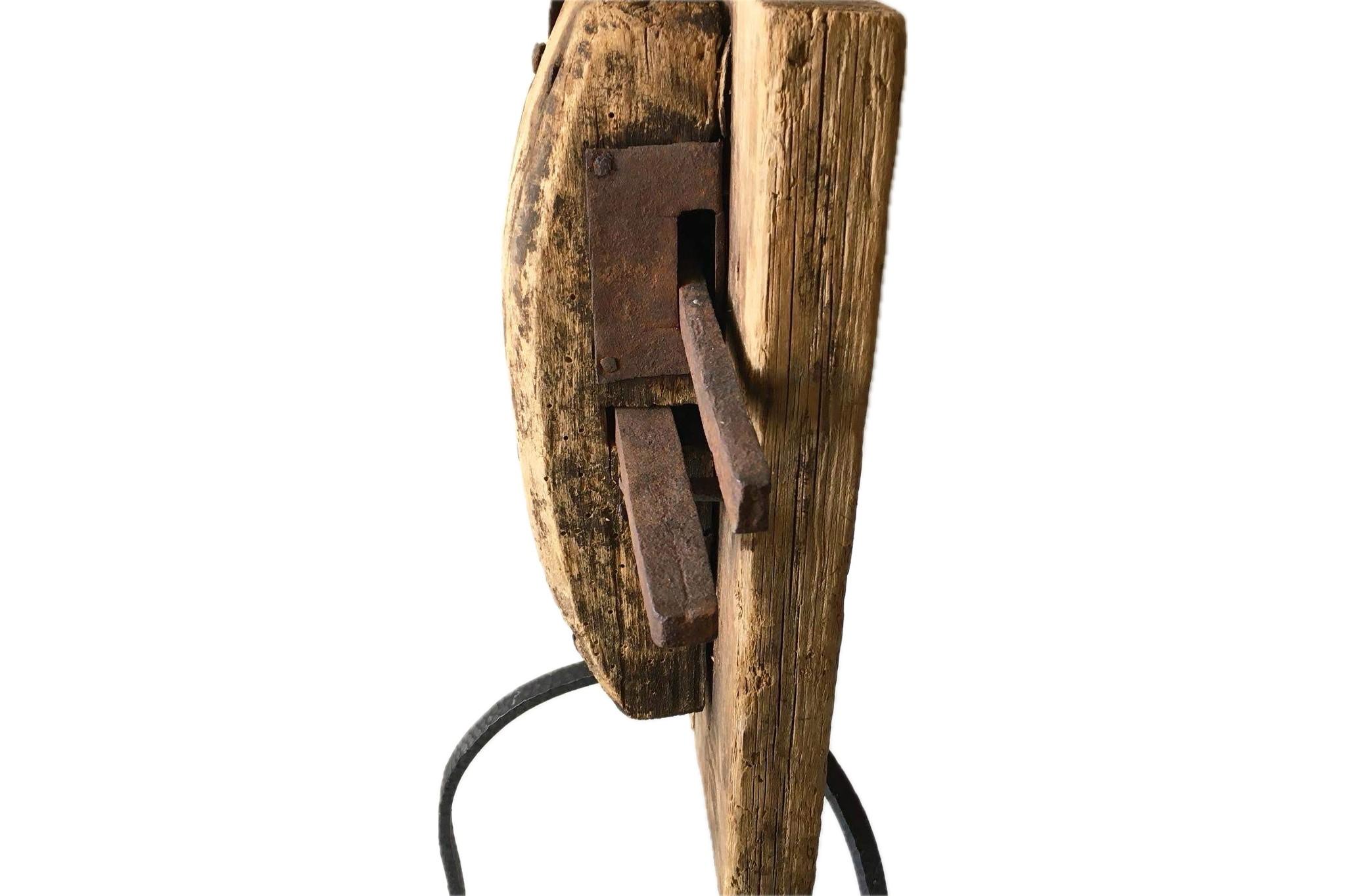 Finnish Brutalist Woodbox Door Lock Sculpture, Finland  For Sale
