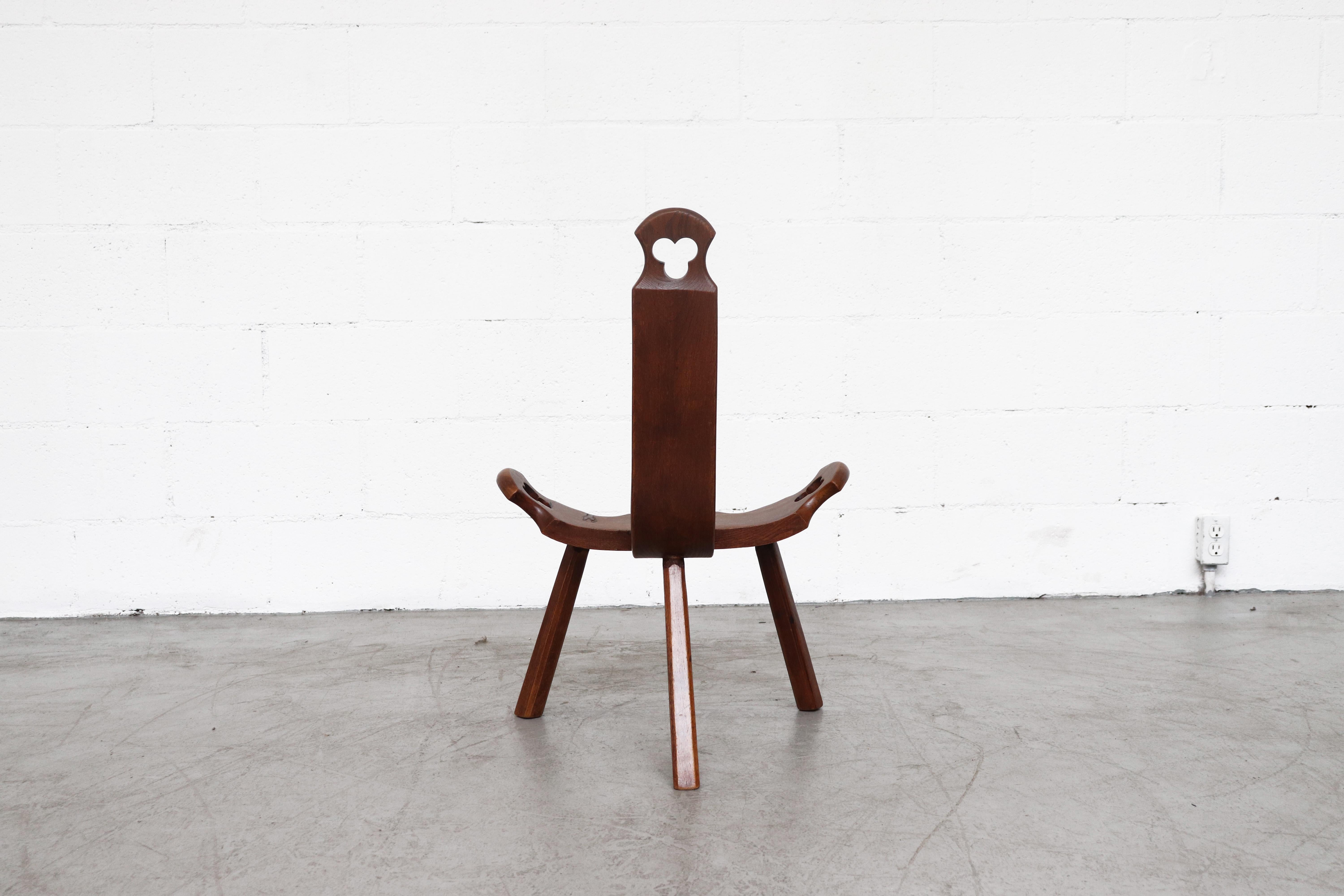 Spanish Brutalist Wood Lounge Chair