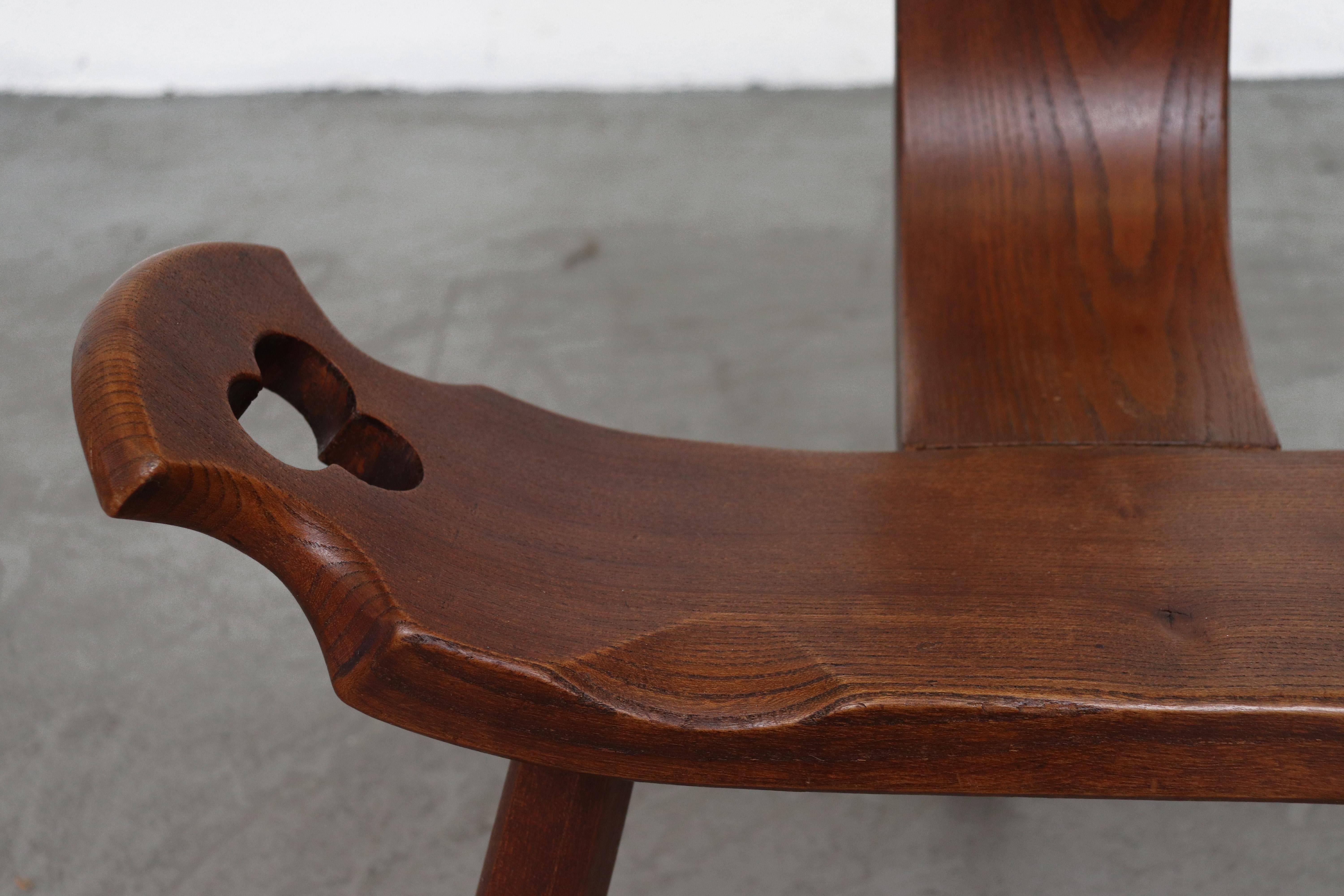 Brutalist Wood Lounge Chair 1
