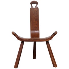Brutalist Wood Lounge Chair