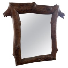 Brutalist Wood Mirror